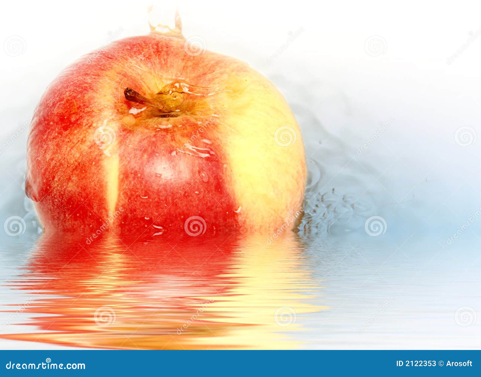 Red Delicious Apple in Water. Stock Image Image of closeup, natural 2122353