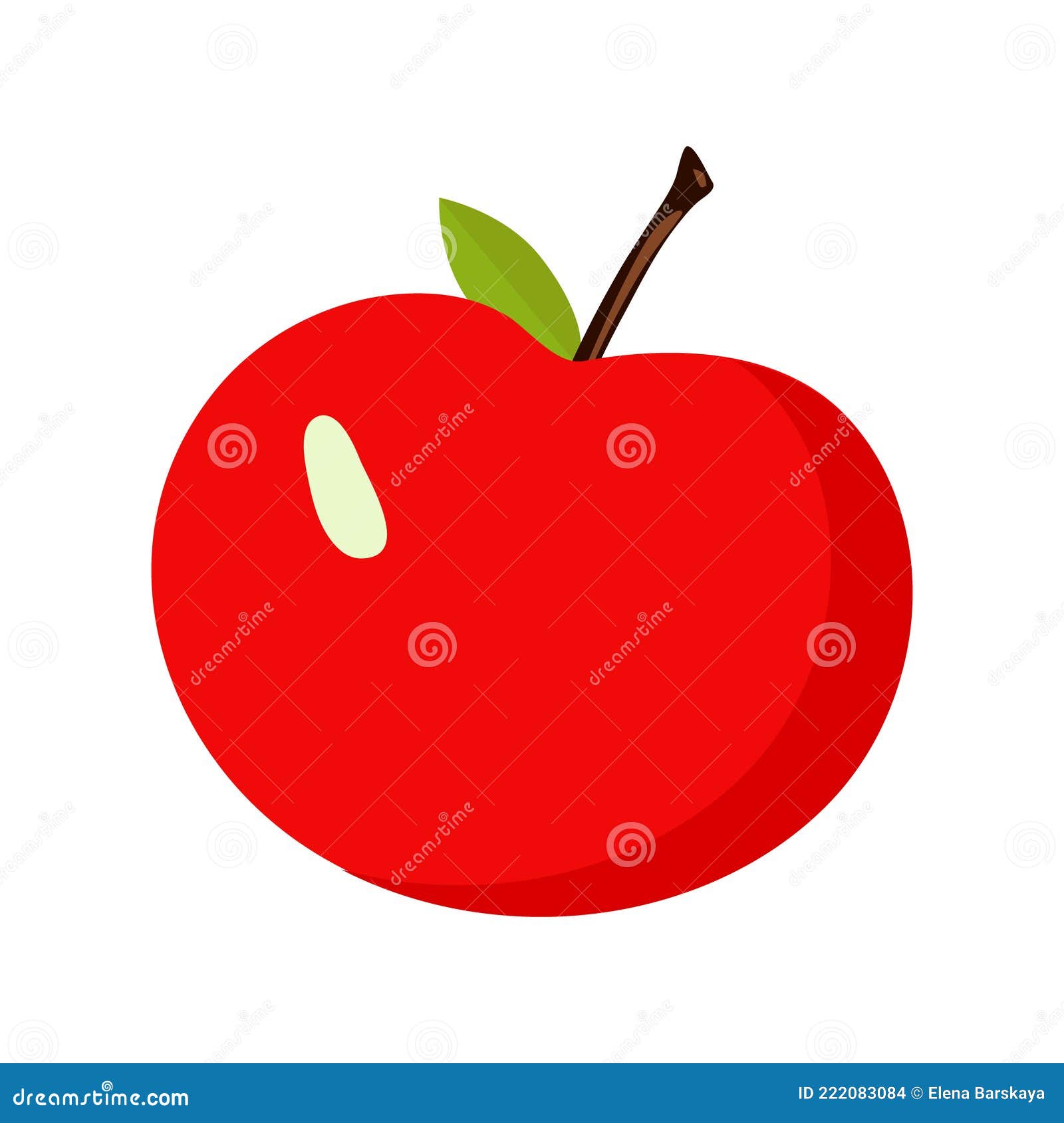 Red Delicious Apple on a White Background for Use in Clipart or 