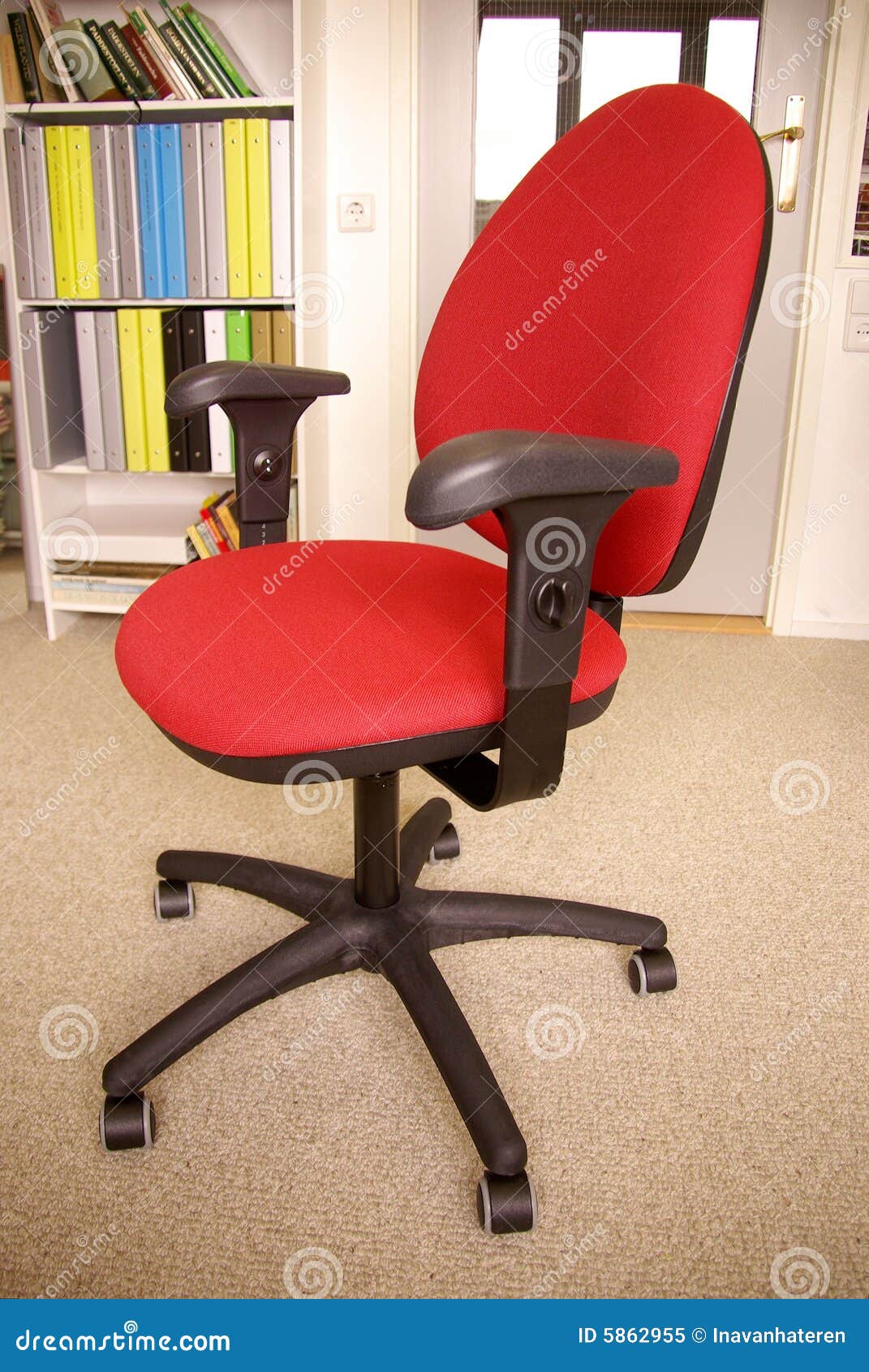 Red Desk Chair stock image. Image of termination, retirement 5862955