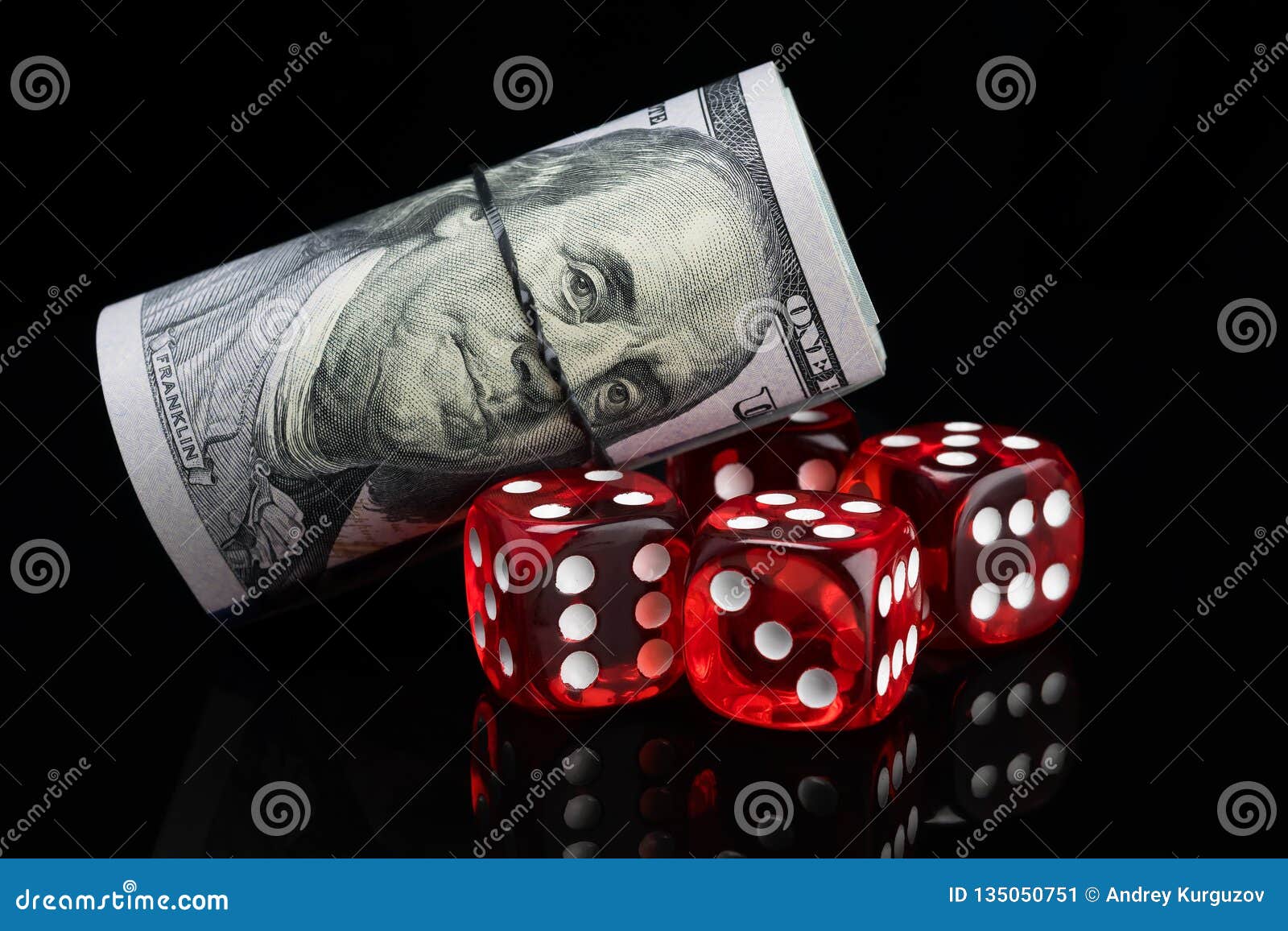 Red Dices for Gambling for Money on a Black Background Stock Image - Image  of financial, king: 135050751