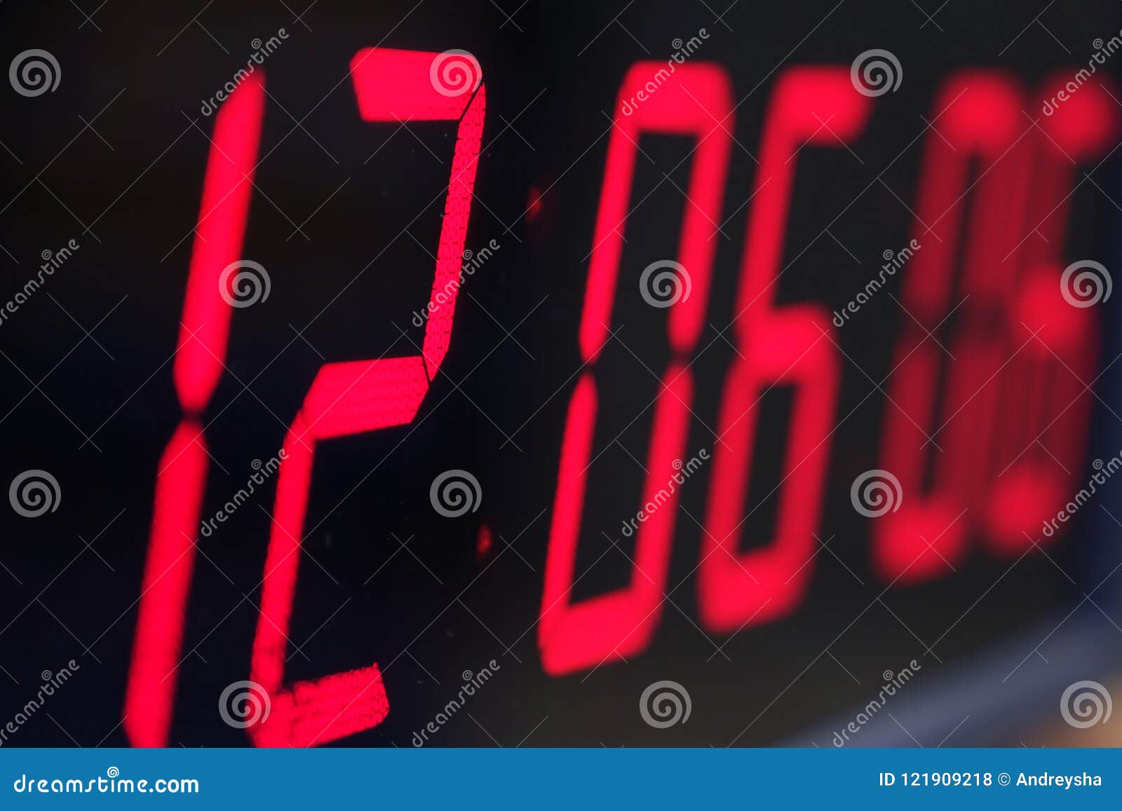 Red Digital Timer, Numbers Counting. Stock Photo Image of night, glow