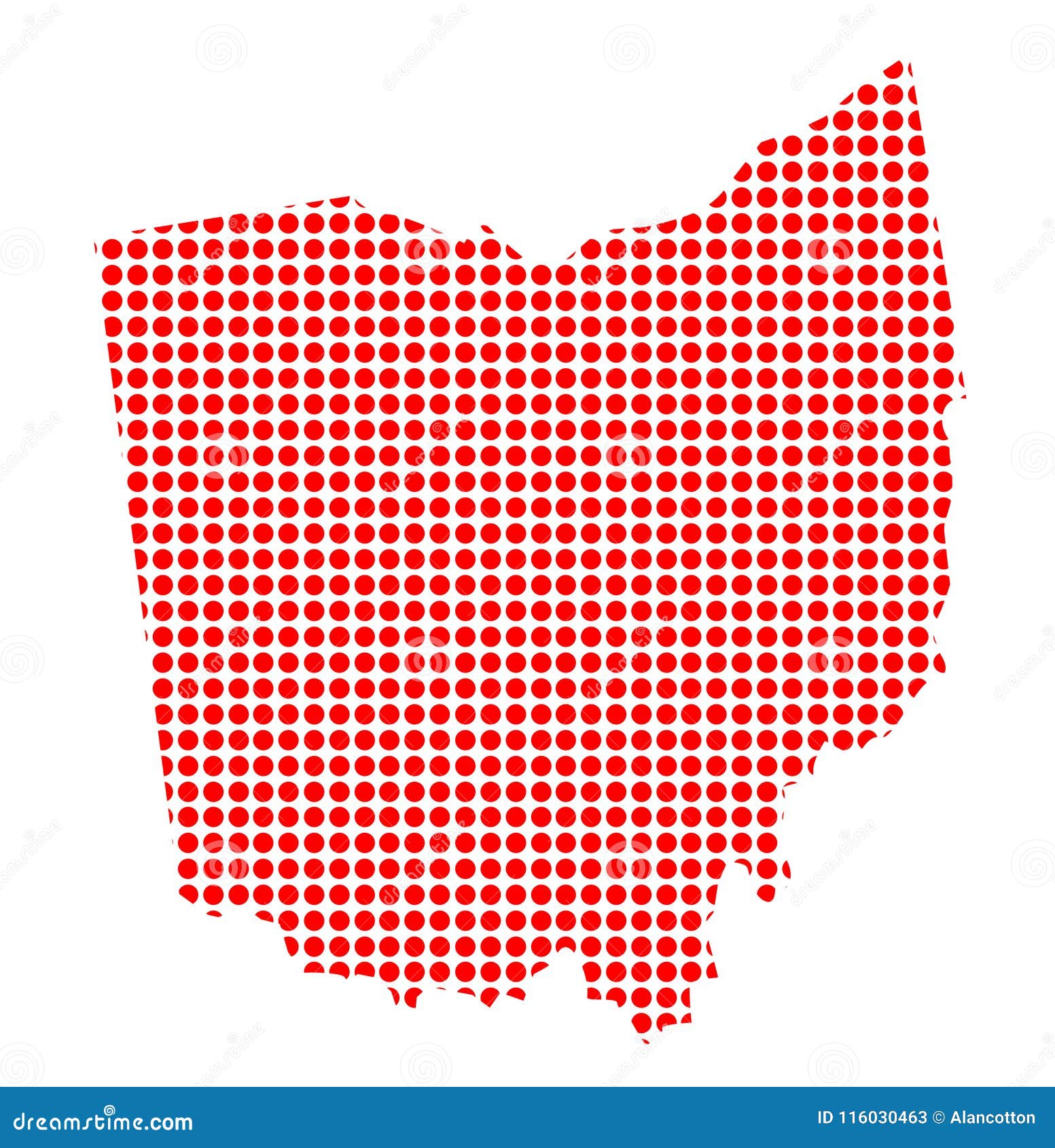 Red Dot Map of Ohio stock vector. Illustration of metal 116030463