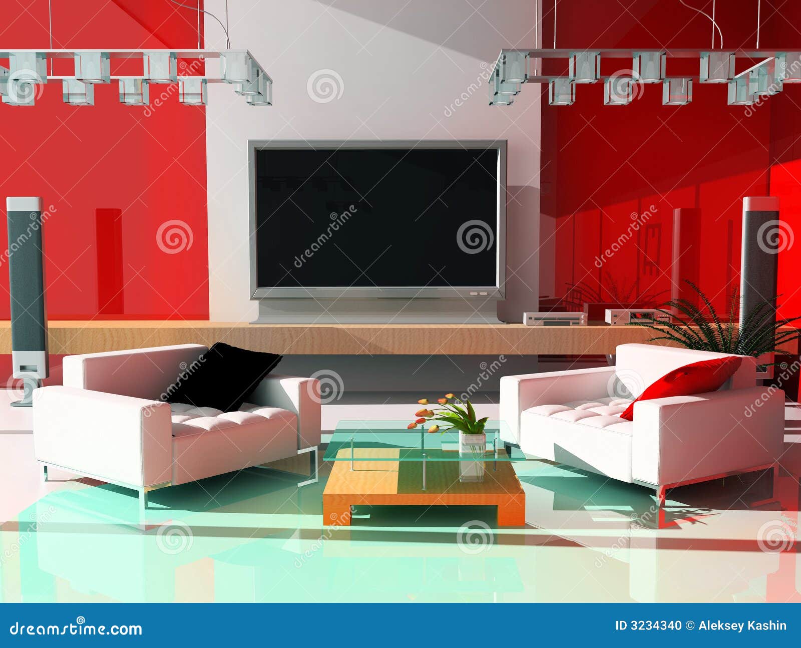RED drawing room stock photo. Image of chairs, abstract 3234340