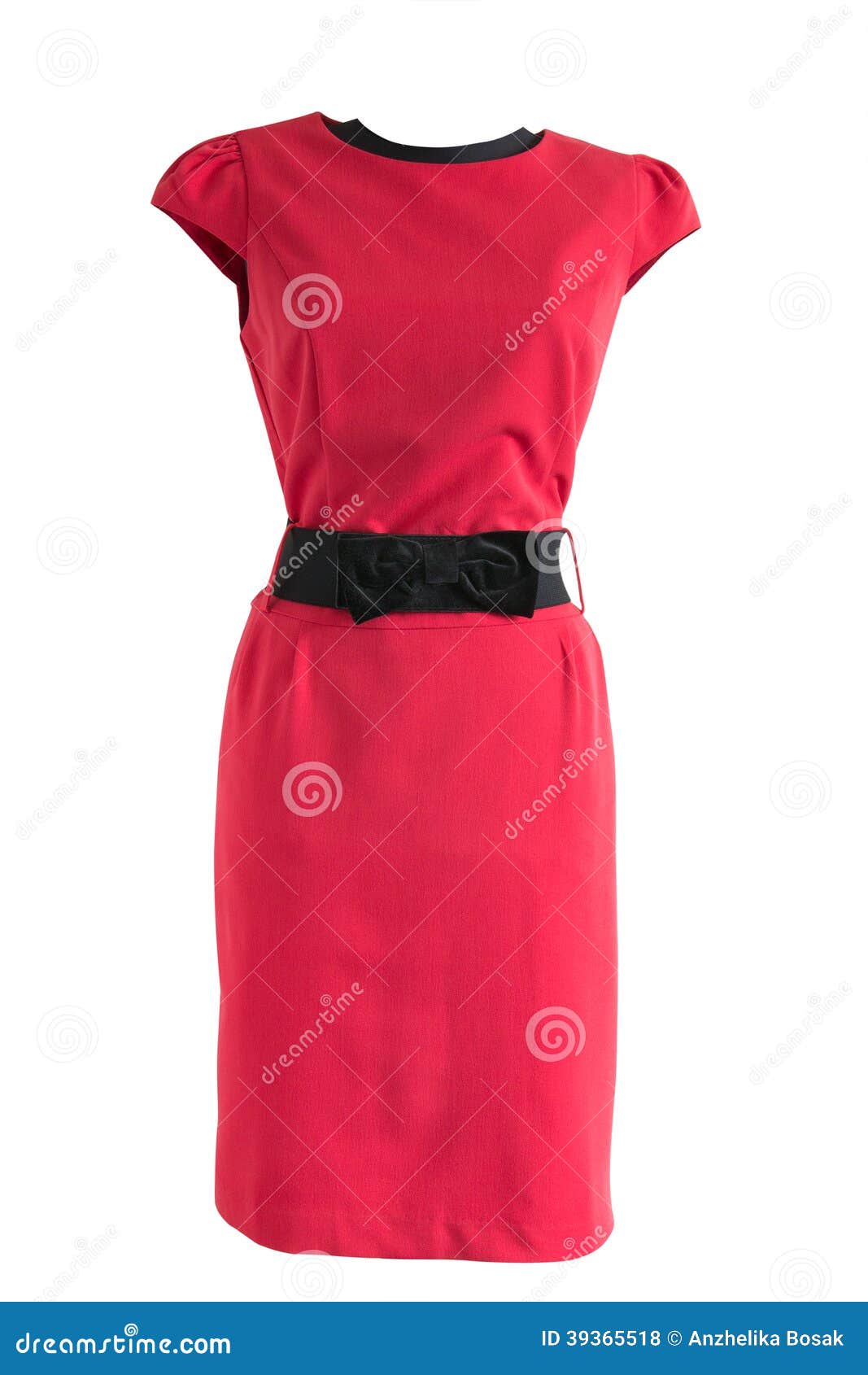 Red Dress with Black Belt on a Mannequin Stock Photo Image of evening