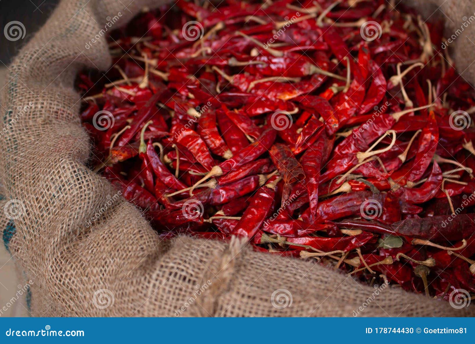 Red Dry Chilli in Huge Bag on the Market Stock Photo Image of garlic