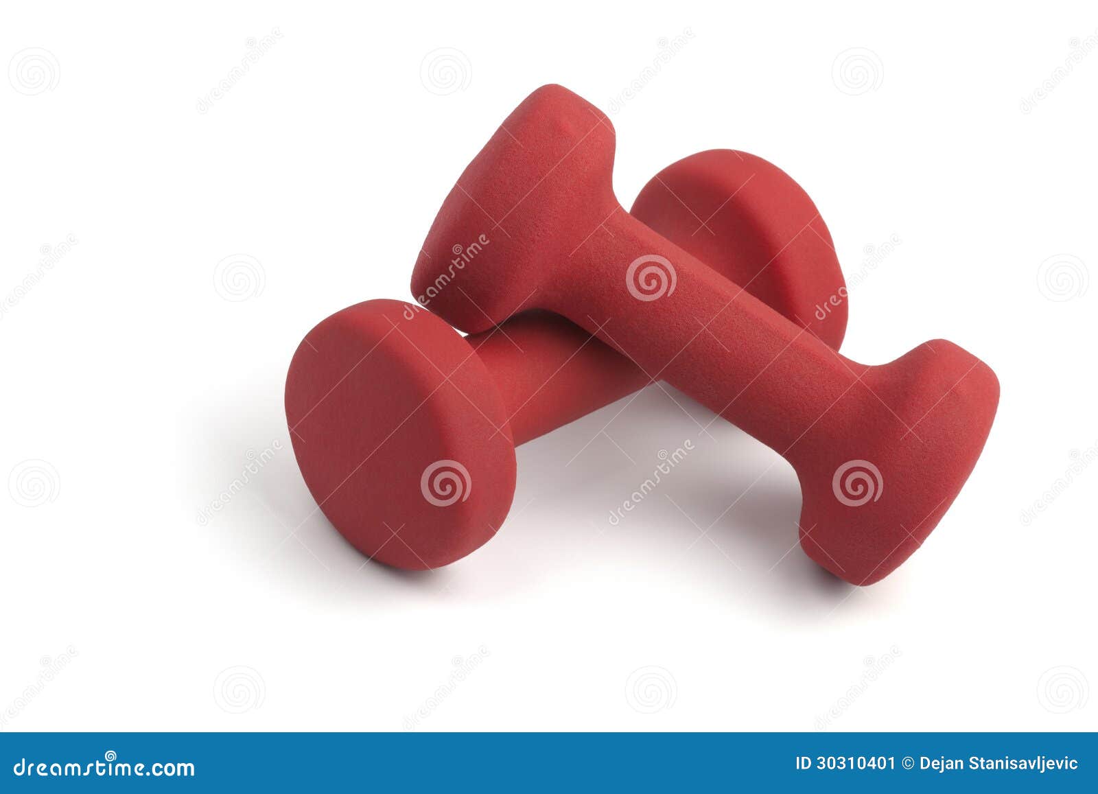 dumbbell weights,  on white background