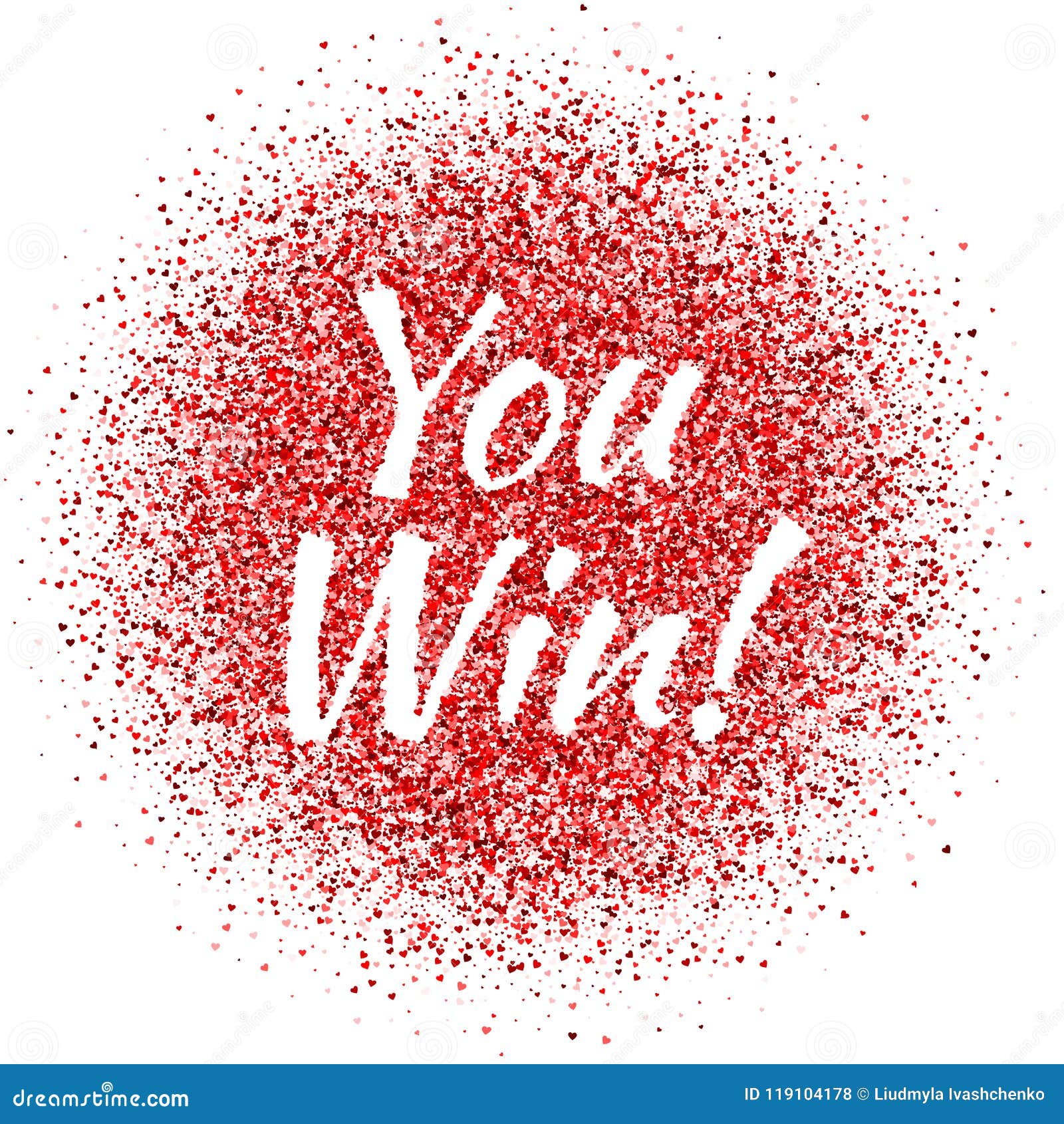 Red Dust Vector with You Win Sign. Sparkling Text Stock Vector ...