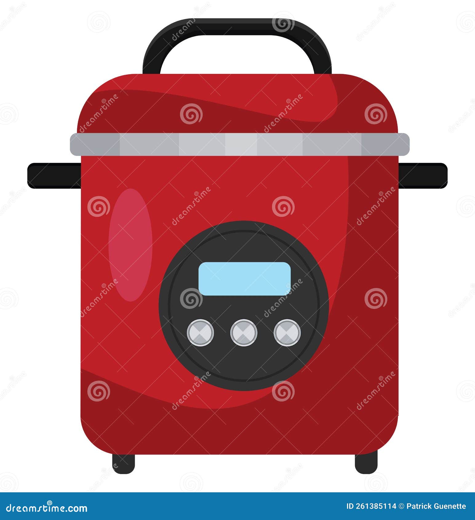 Red Electric Pressure Cooker, Icon Stock Vector Illustration of white