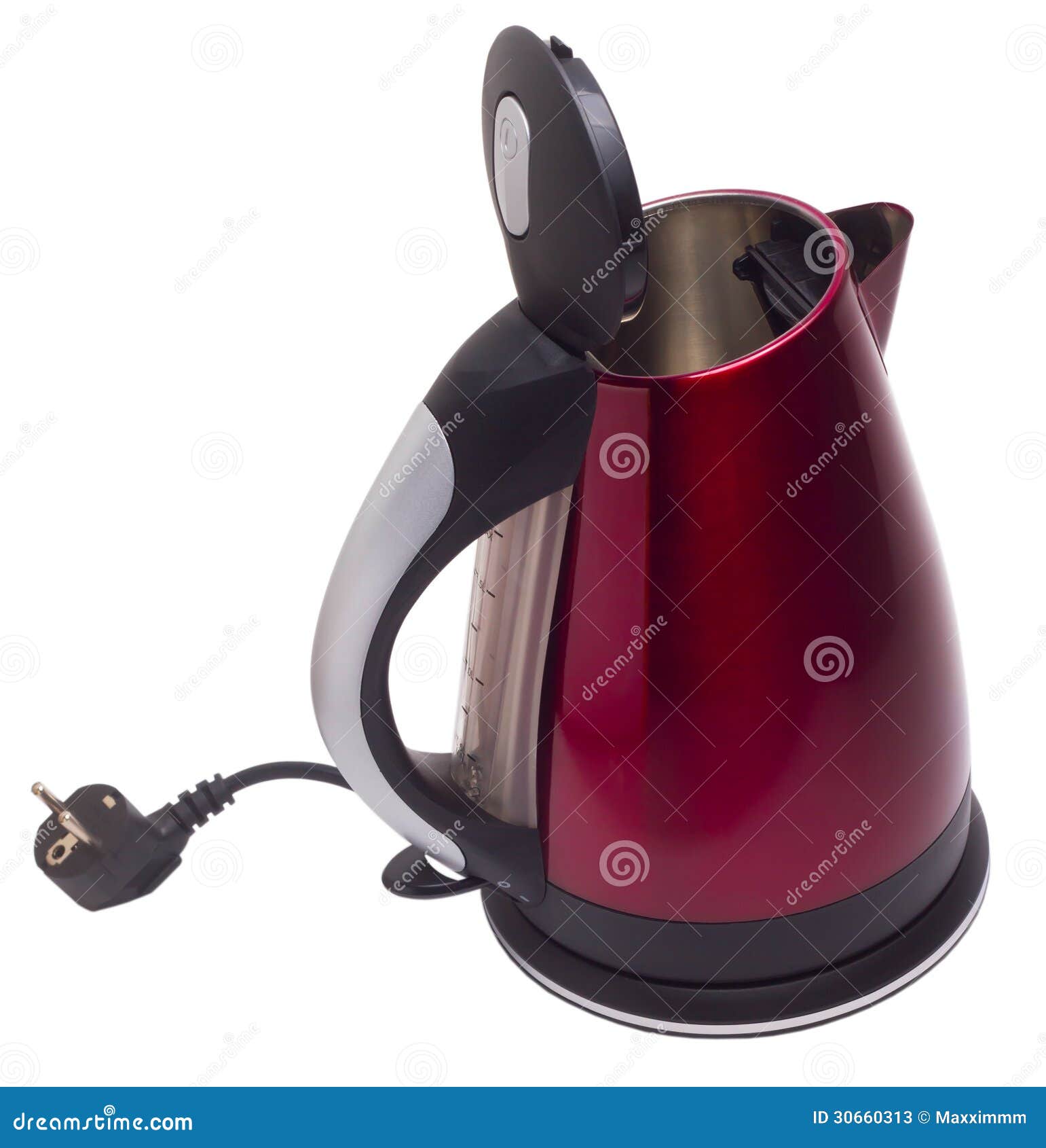 Red Electric Tea Kettle Isolated Clipping Stock Image Image of