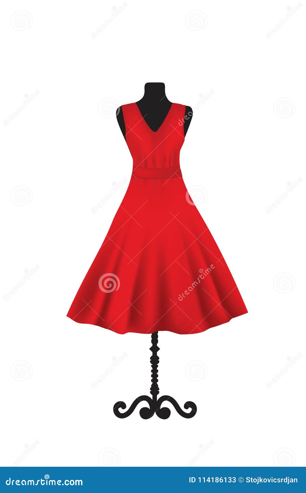 Red Elegant Dress on Mannequin Stock Vector - Illustration of design,  fashion: 114186133