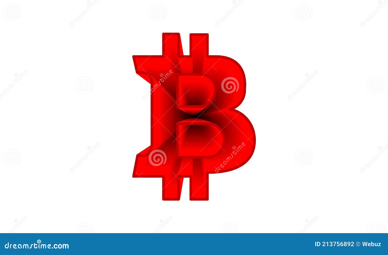 The Red Empty Inside is a Re-empty Symbol of the Digital Cryptocurrency  Bitcoin. Big Letter B Stock Vector - Illustration of payment, symbol:  213756892
