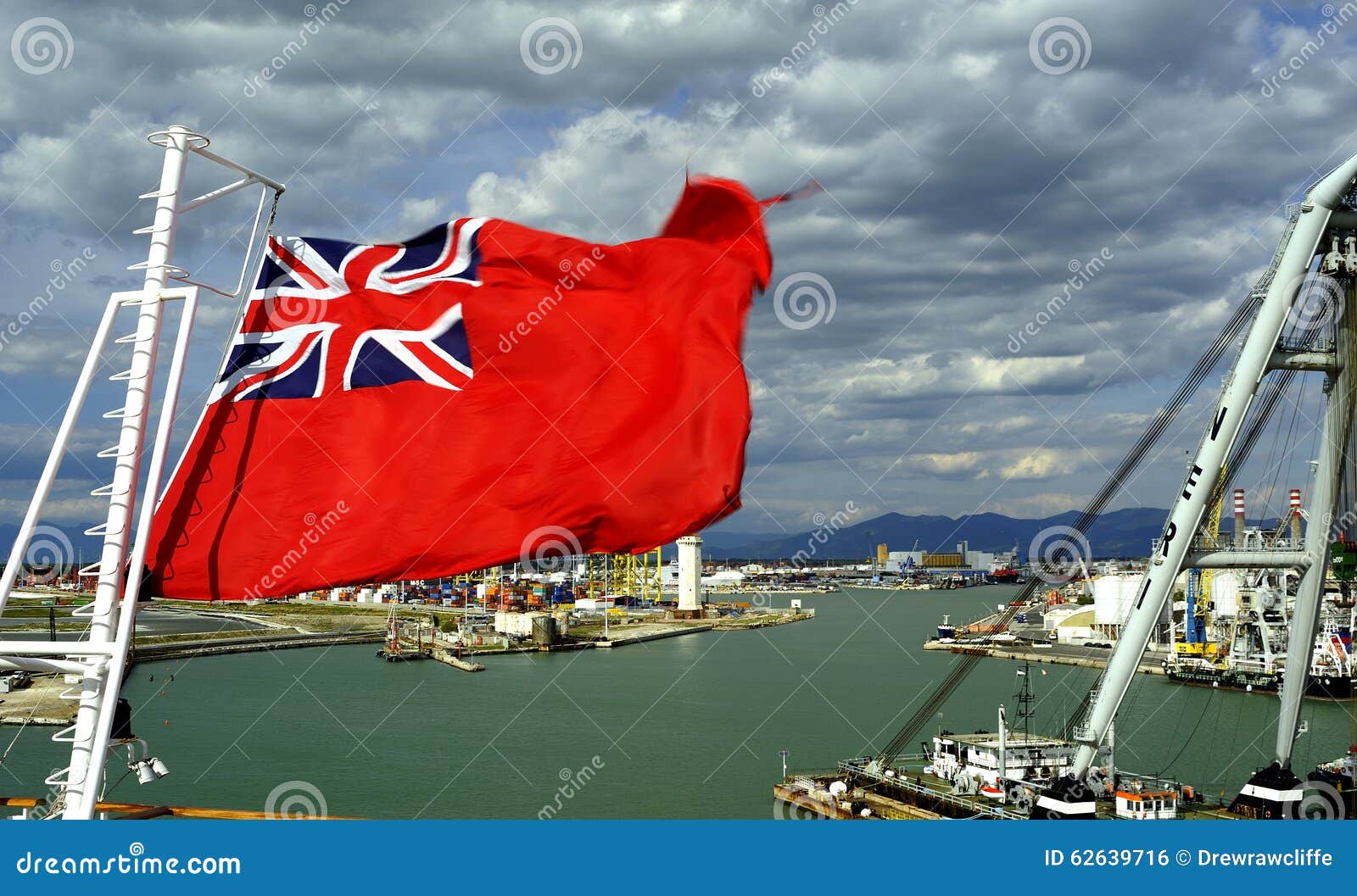 Red Ensign in the wind editorial photo. Image of ship 62639716