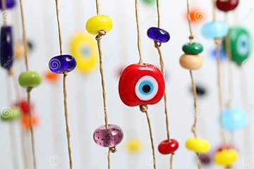 Red Evil Eye Stock Image Image Of Bead Background Blue 26485315