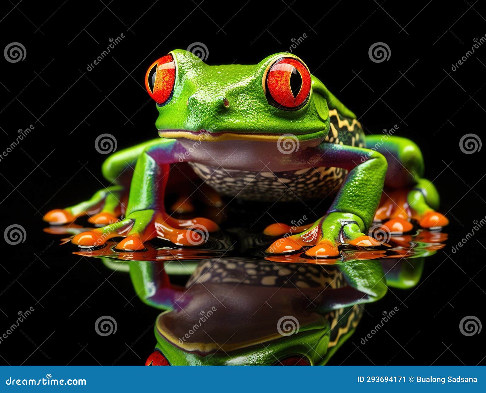 Red Eye Tree Frog stock illustration. Illustration of glass - 293694171