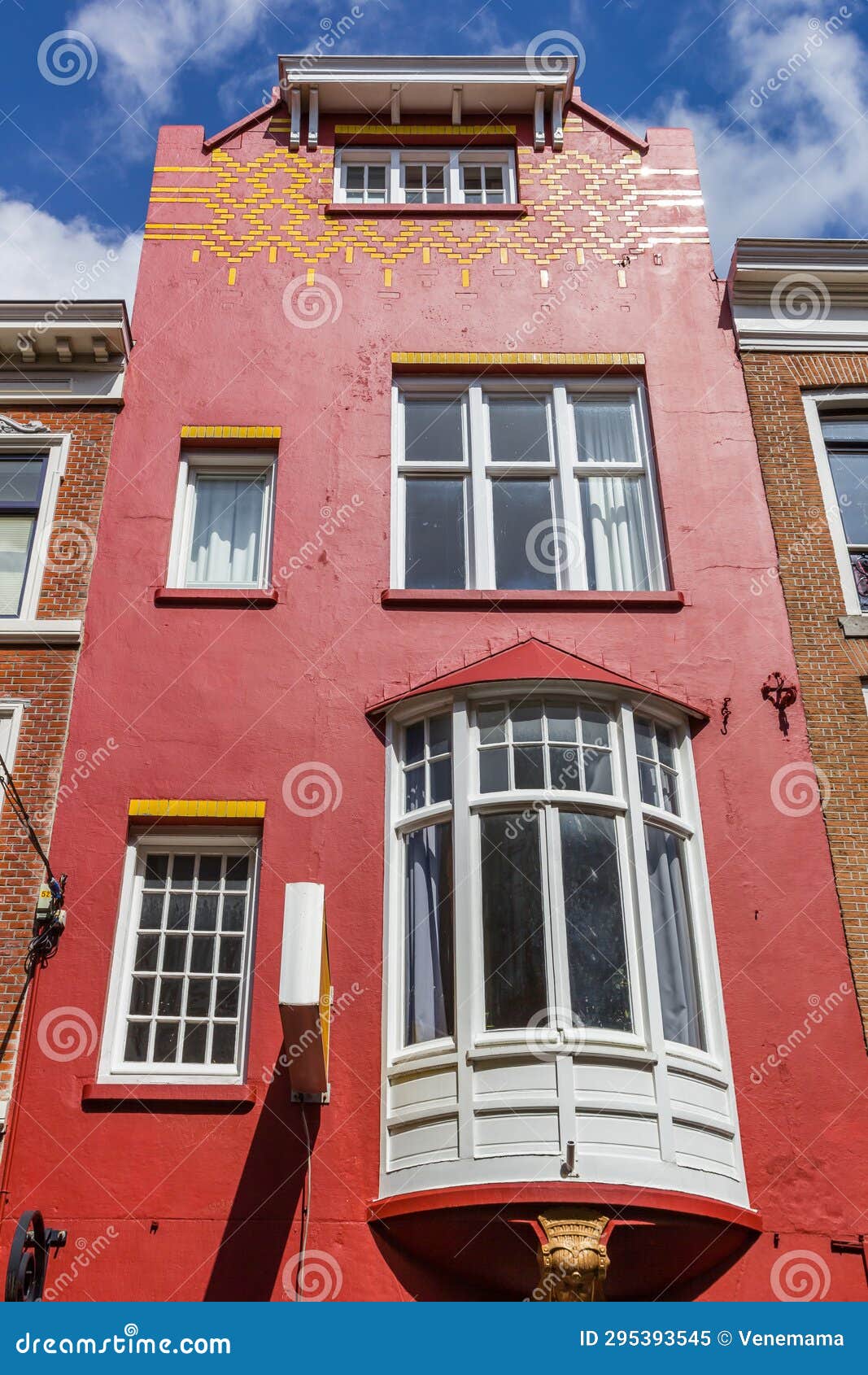 Red Facade on a Historic House in Den Haag Stock Image Image of dutch