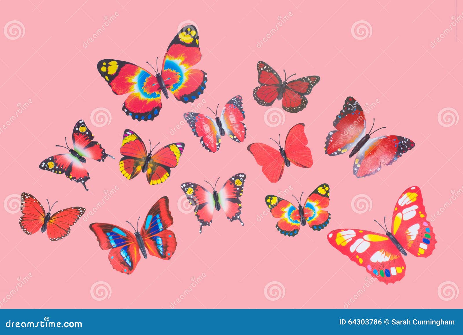 Red Fantasy Butterflies stock photo. Image of collection - 64303786