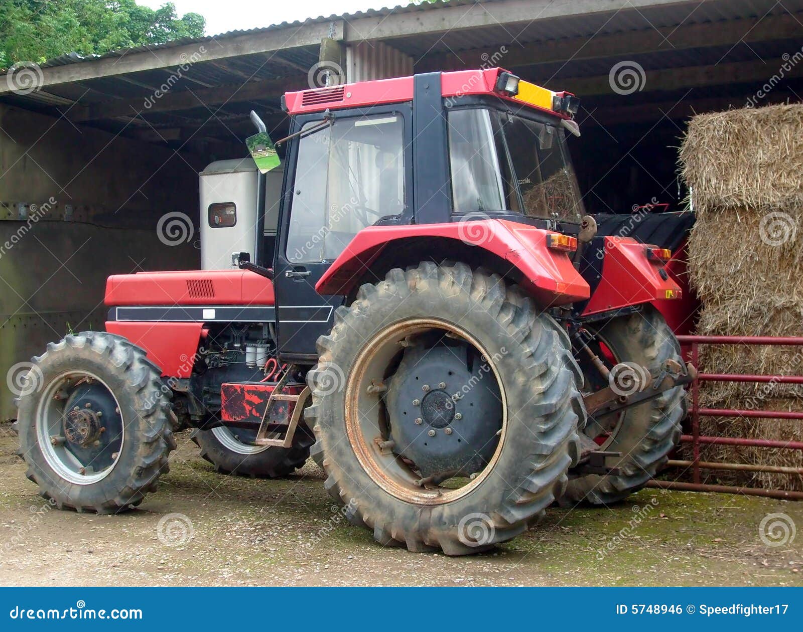 Red farm tractor stock photo. Image of motor, machinery 5748946