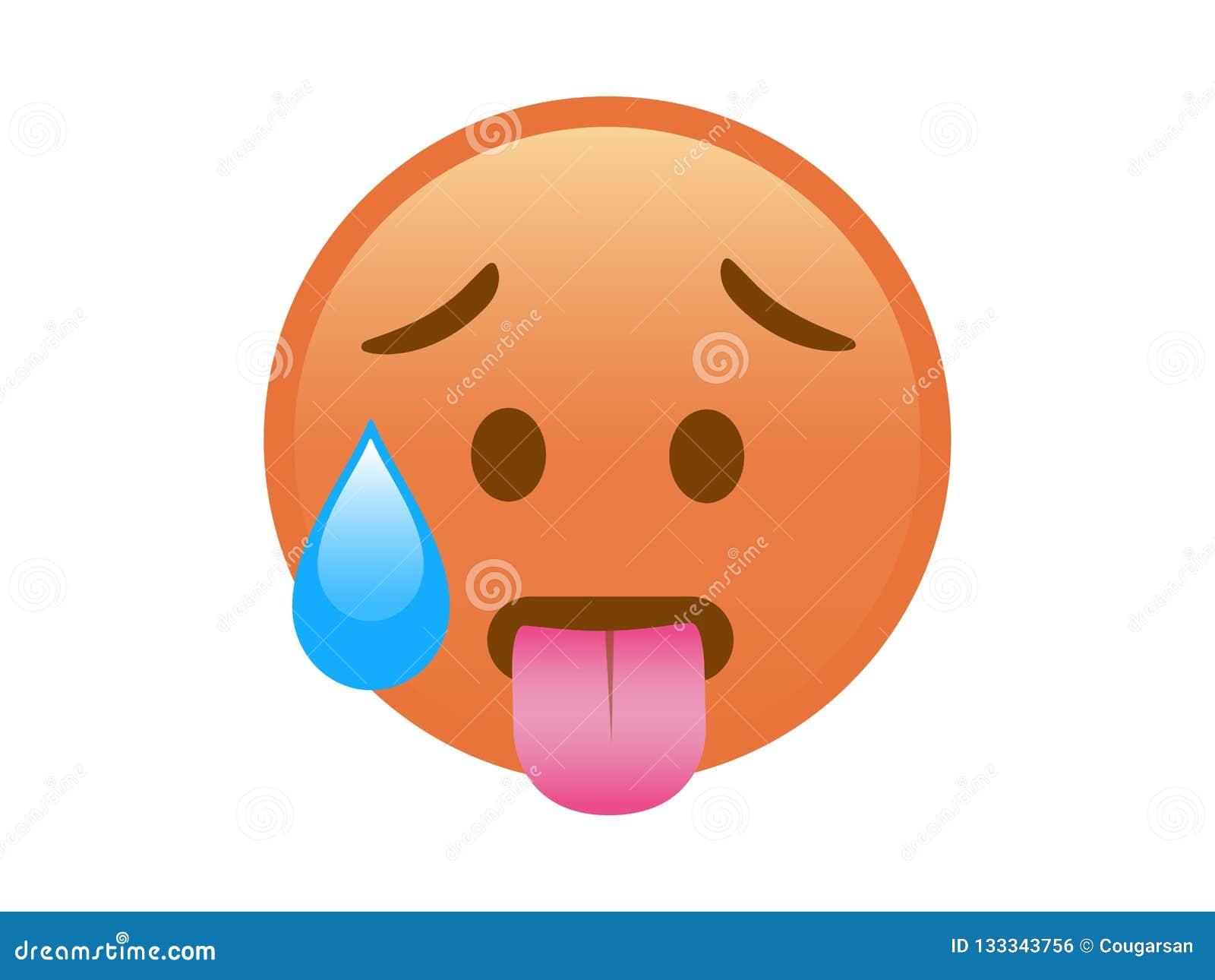 Tired Face With Lolling Tongue Icon Stock Illustration - Download