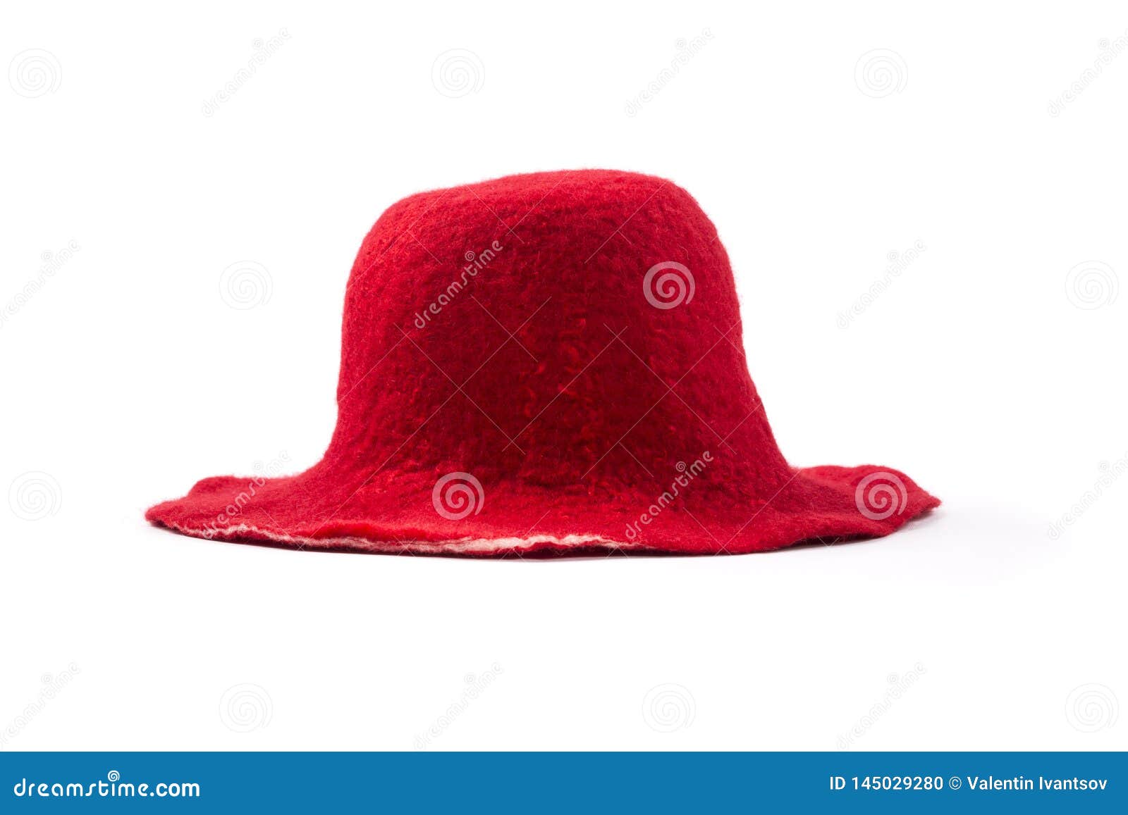 Red felt wool hat stock photo. Image of plexus, needlework 145029280