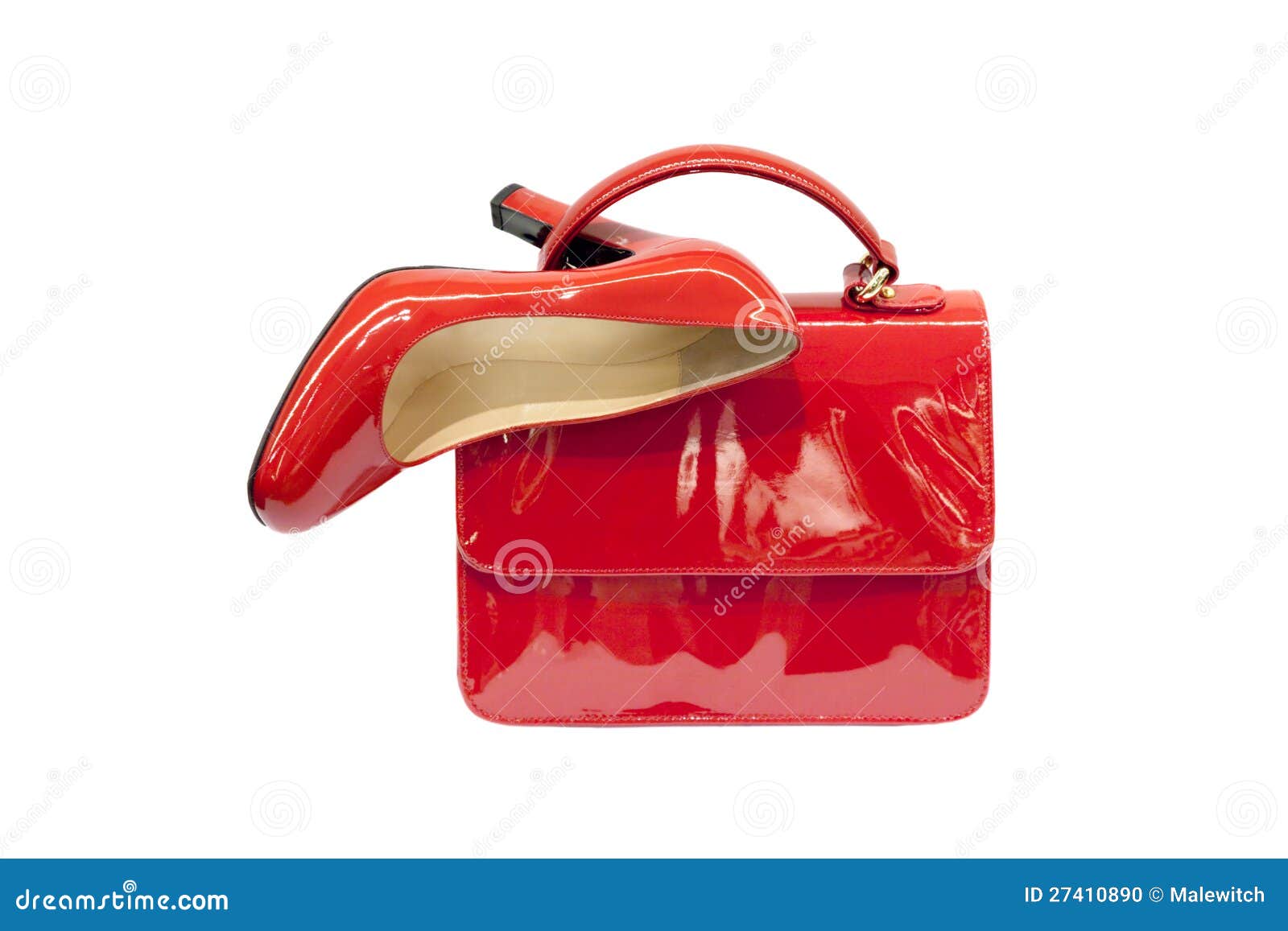 Red female bag&shoes5 stock photo. Image of group 27410890