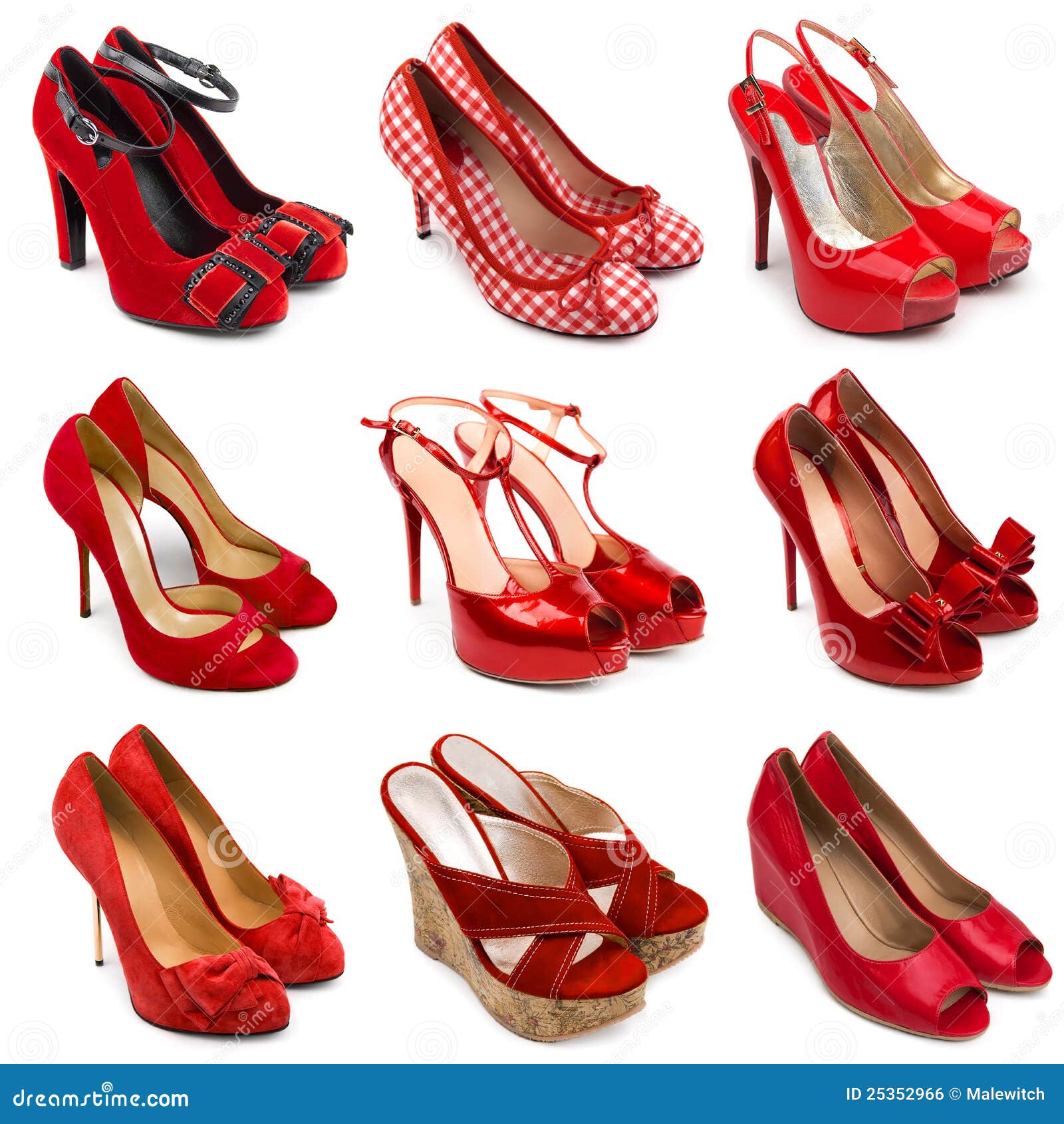 red female shoes