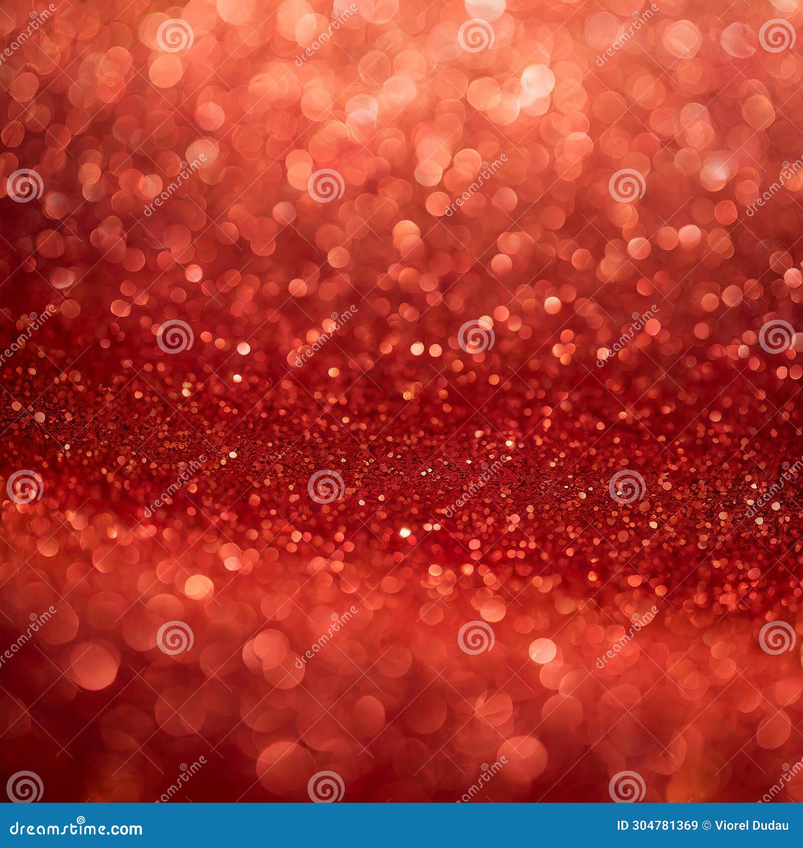 red festive glitter background with gradual fade, bokeh and selective focus in square format