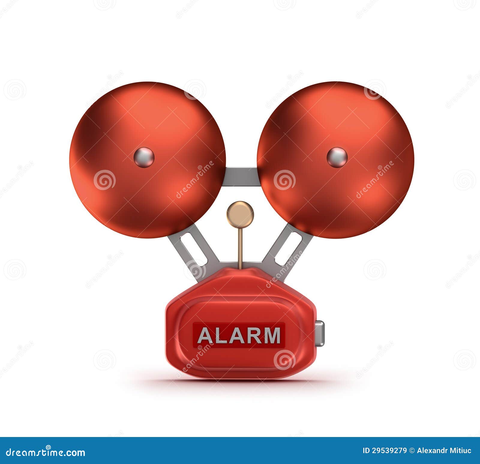 Red fire alarm bell ringer stock illustration. Illustration of danger
