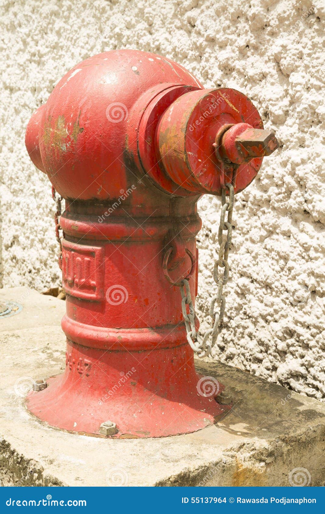 Red Fire Hydrant On Location Stock Photo Image of plug, street 55137964