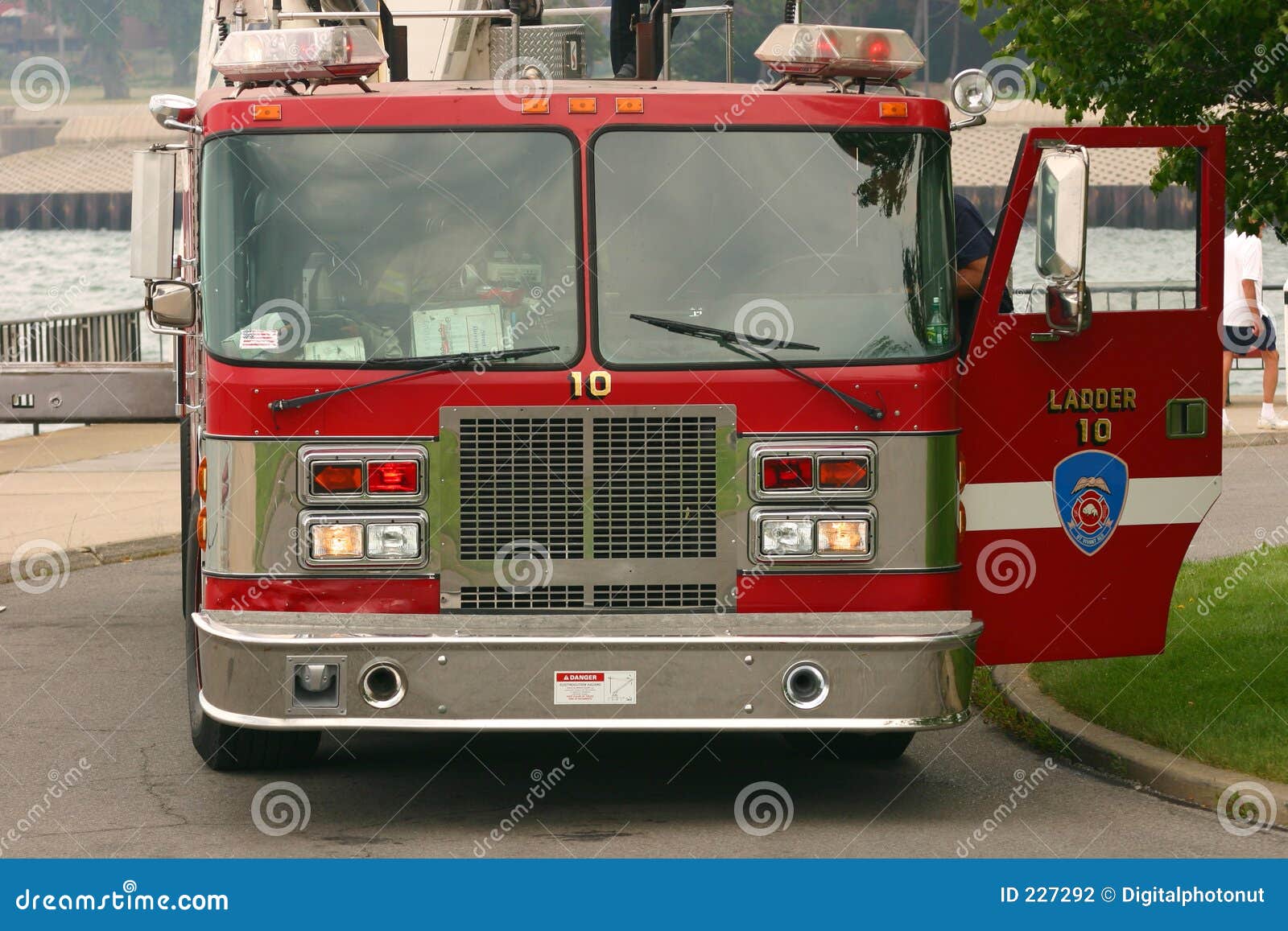 Red Fire Truck stock photo. Image of water, fast, rise 227292