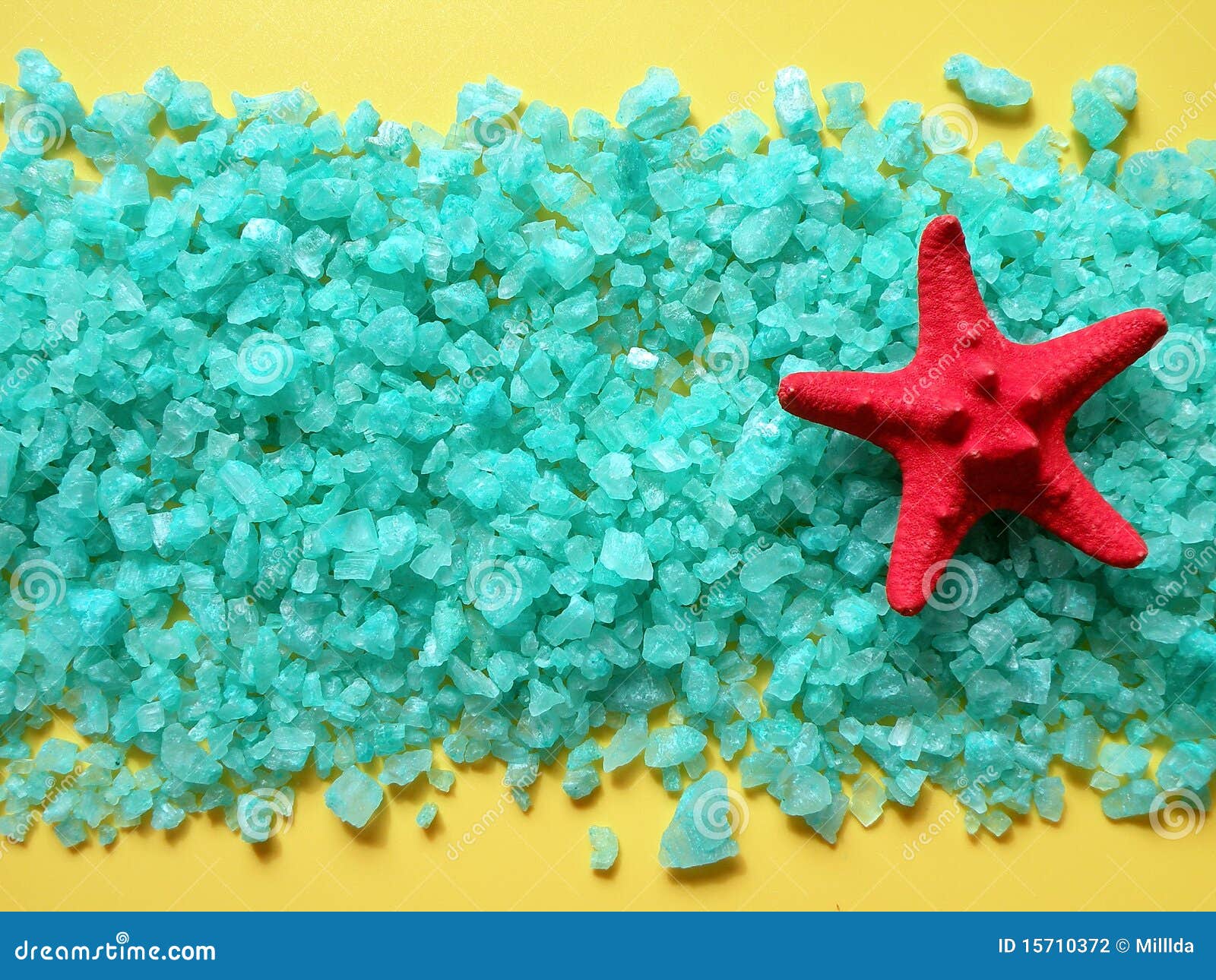 Red Fish Star and Bath Salt Stock Photo Image of green, star 15710372