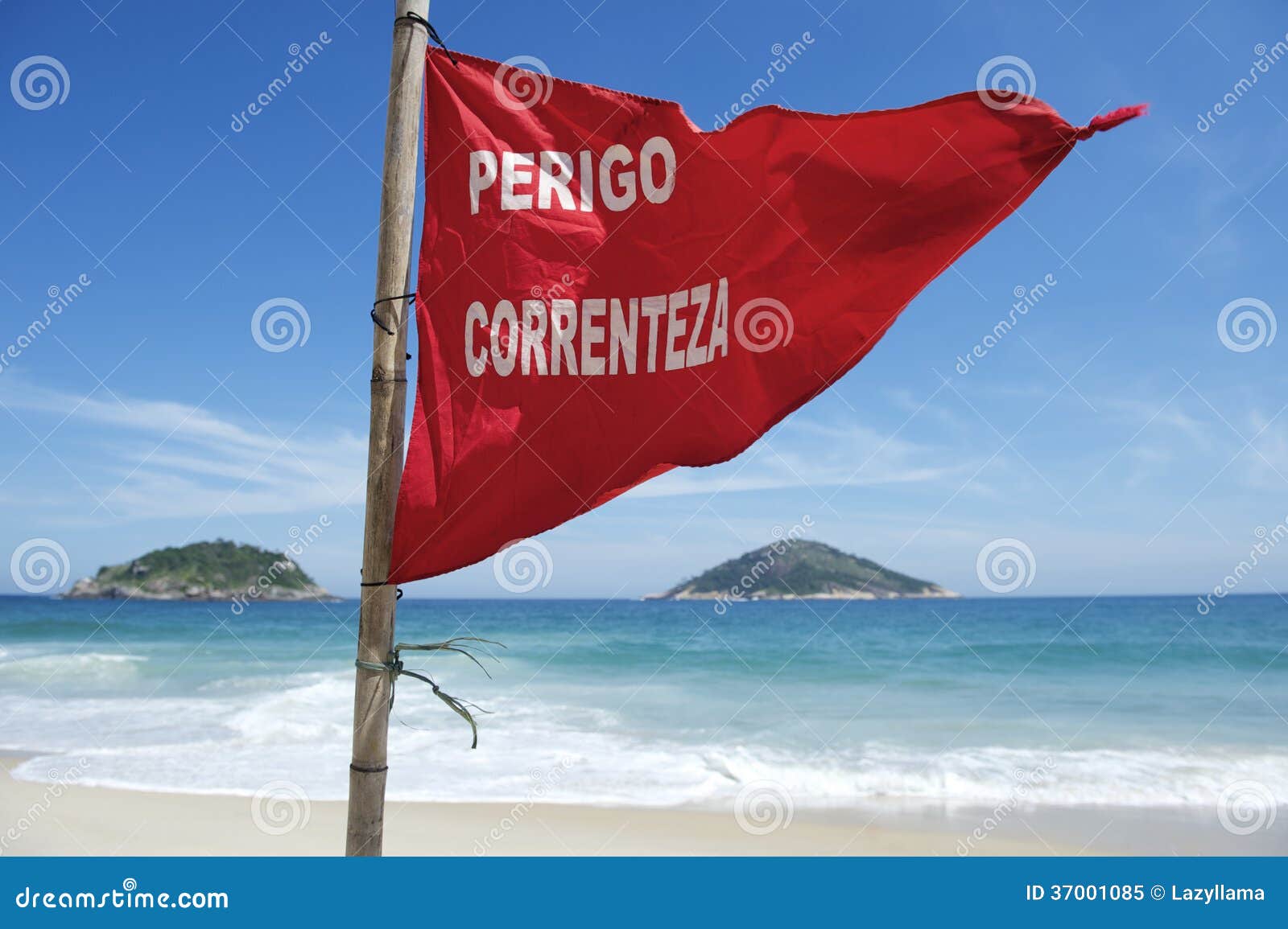 red flag danger ipanema beach rio de janeiro brazil