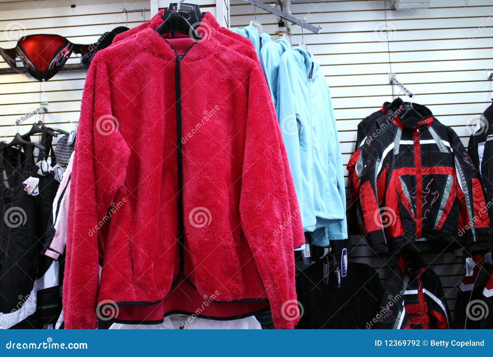 red fleece jacket