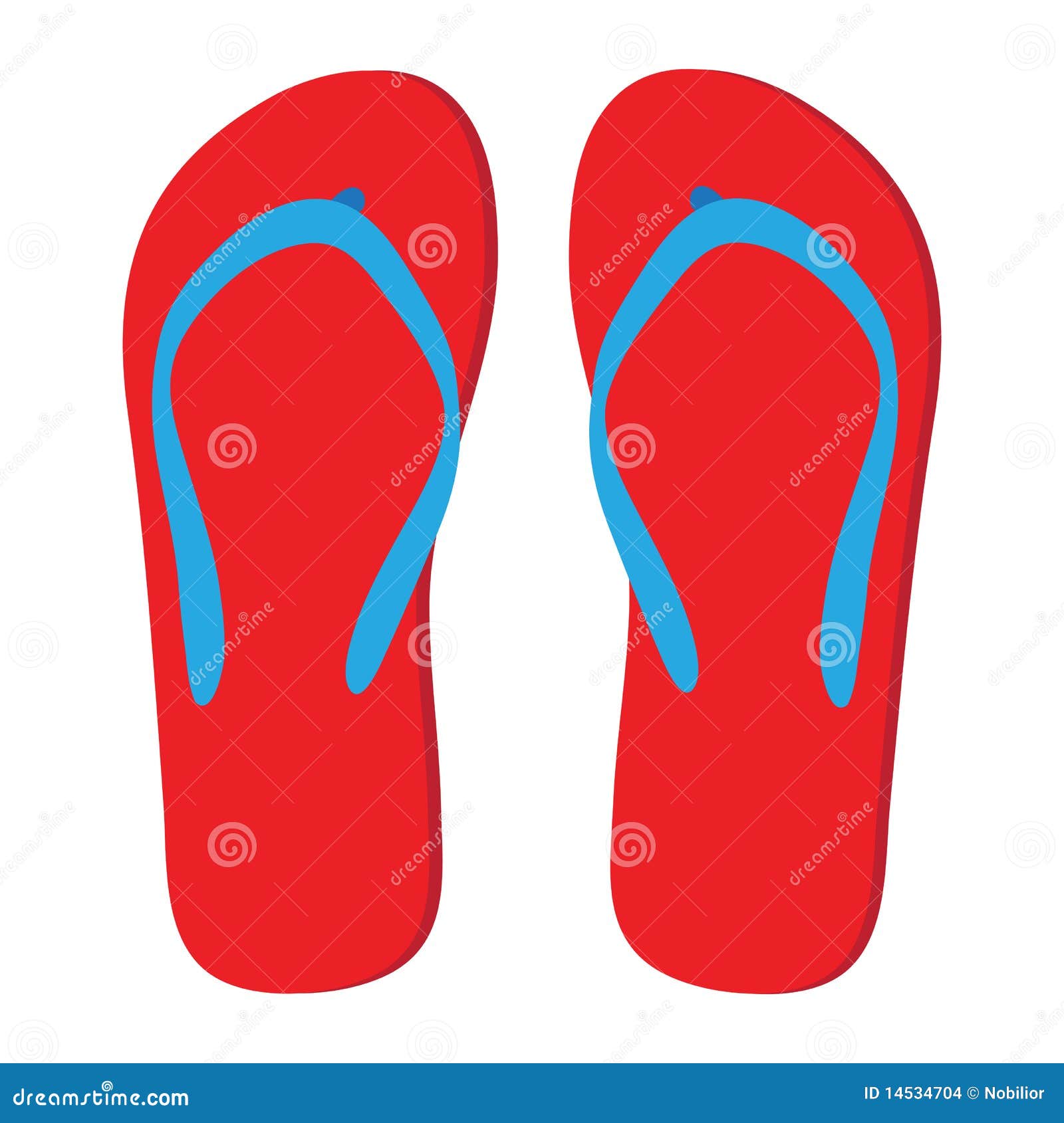 Red flip-flops stock illustration. Illustration of flipflop - 14534704