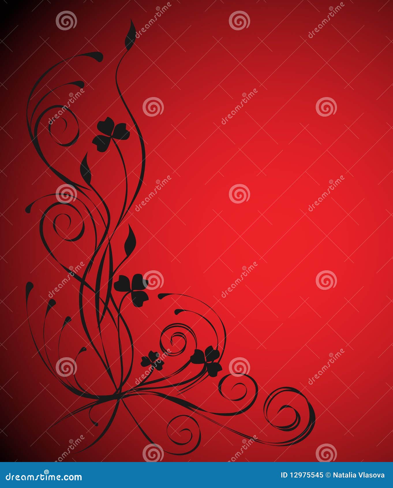 Red floral background stock vector. Illustration of decoration - 12975545