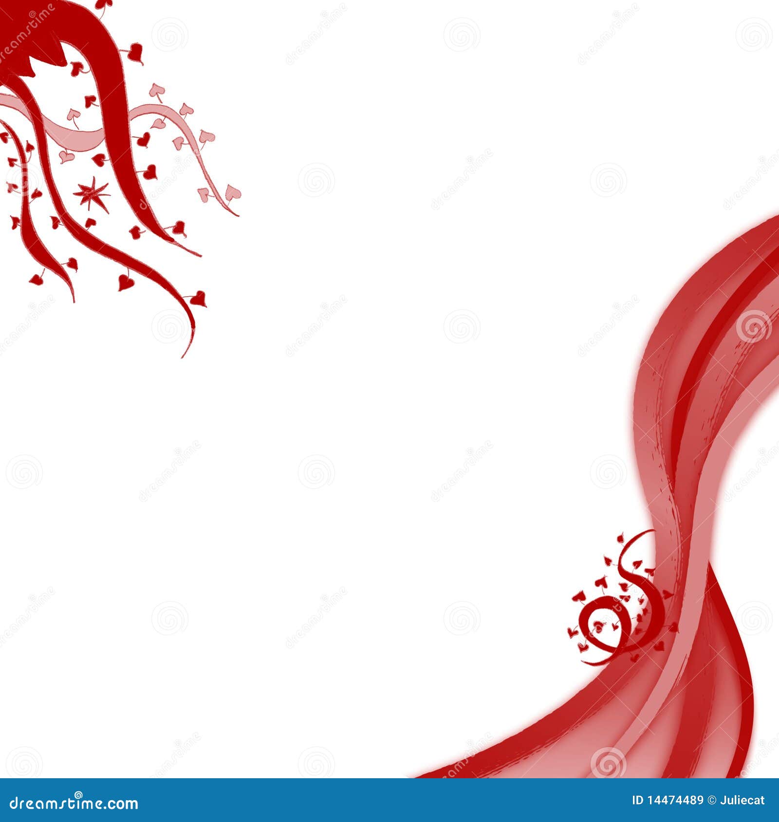 Red Floral Hearts Background RoyaltyFree Stock Photography