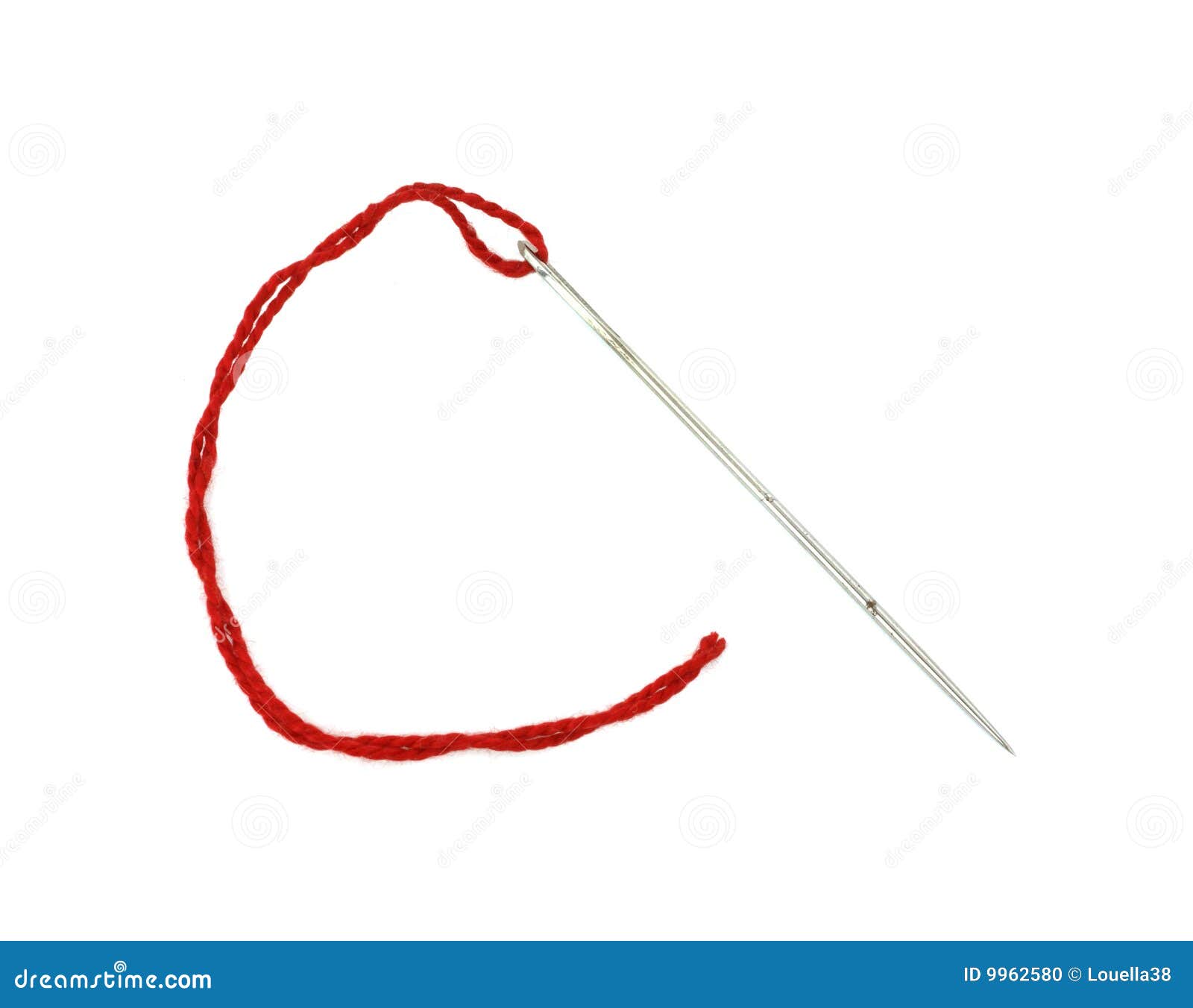 Red floss needle stock photo. Image of twisted, needle - 9962580