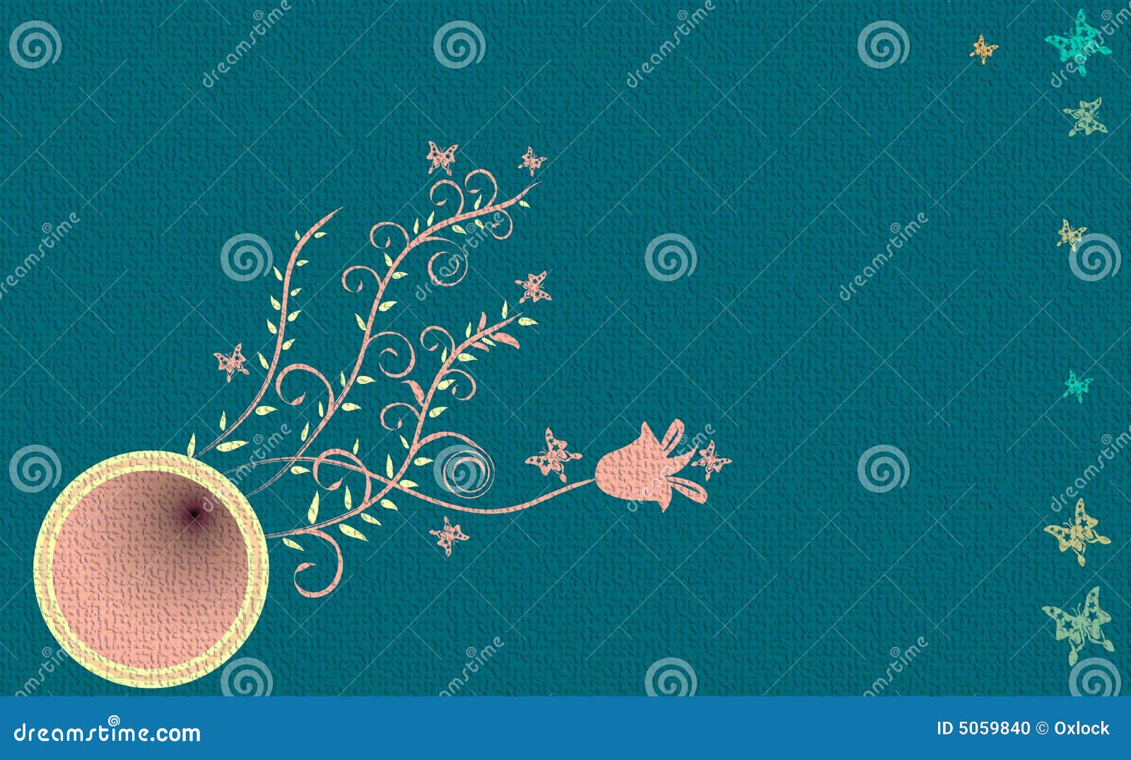 Red Flower And Butterflies Picture. Image 5059840