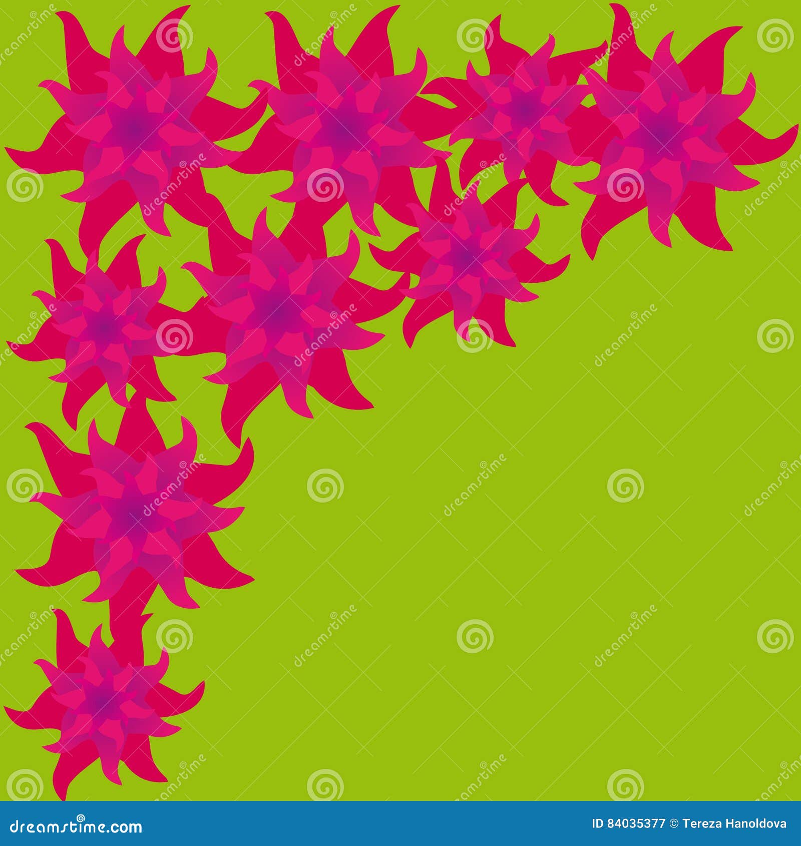 Red Flower on Green Background Stock Vector Illustration of isolated, color 84035377