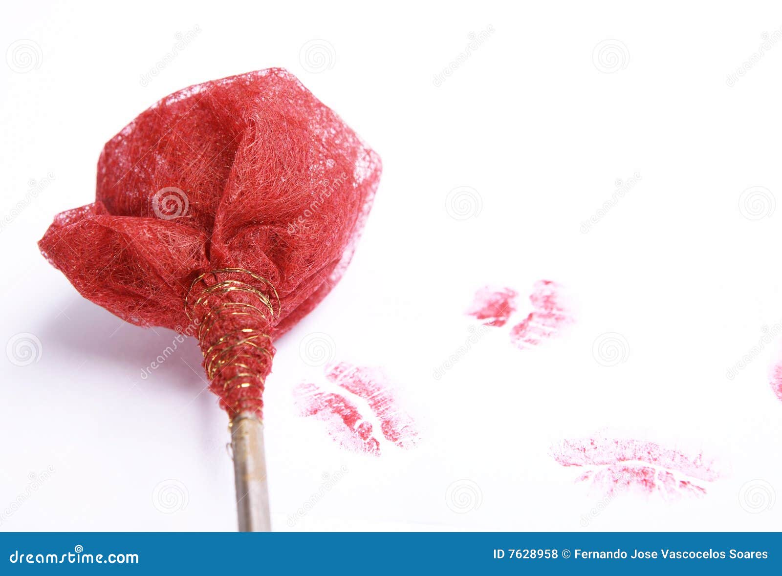 Red flower with kisses stock photo. Image of flower, girlfriend 7628958