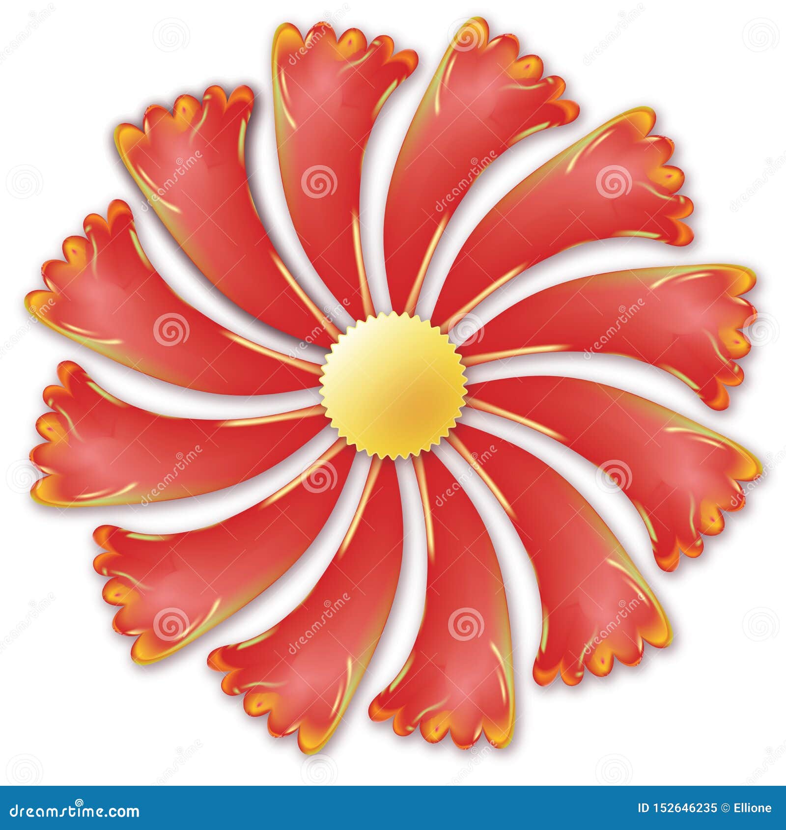 Red flower, vector format. stock vector. Illustration of abstract