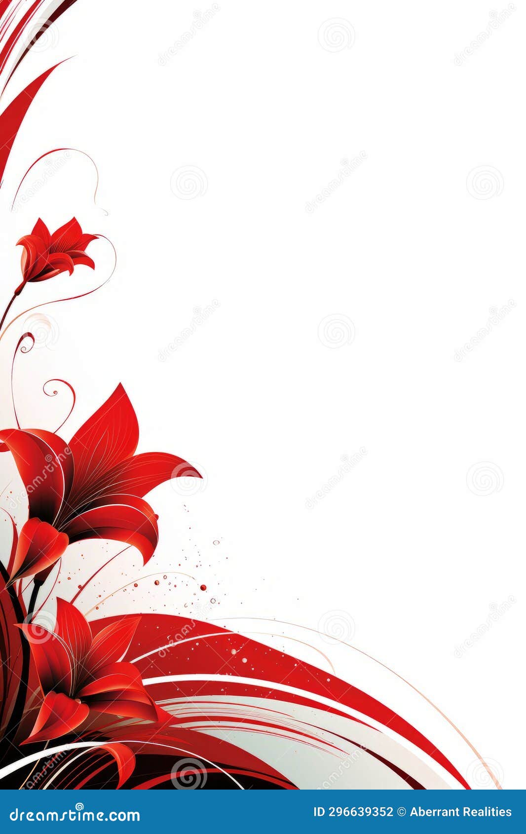 Red Flowers on a White Background Stock Illustration Illustration of