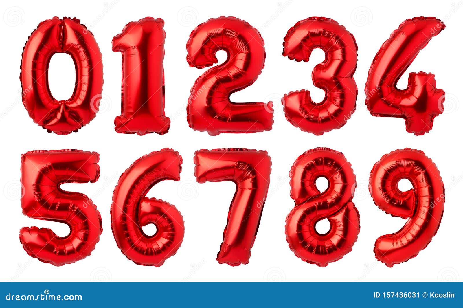 Red Foil Numbers Balloons Stock Illustration Illustration
