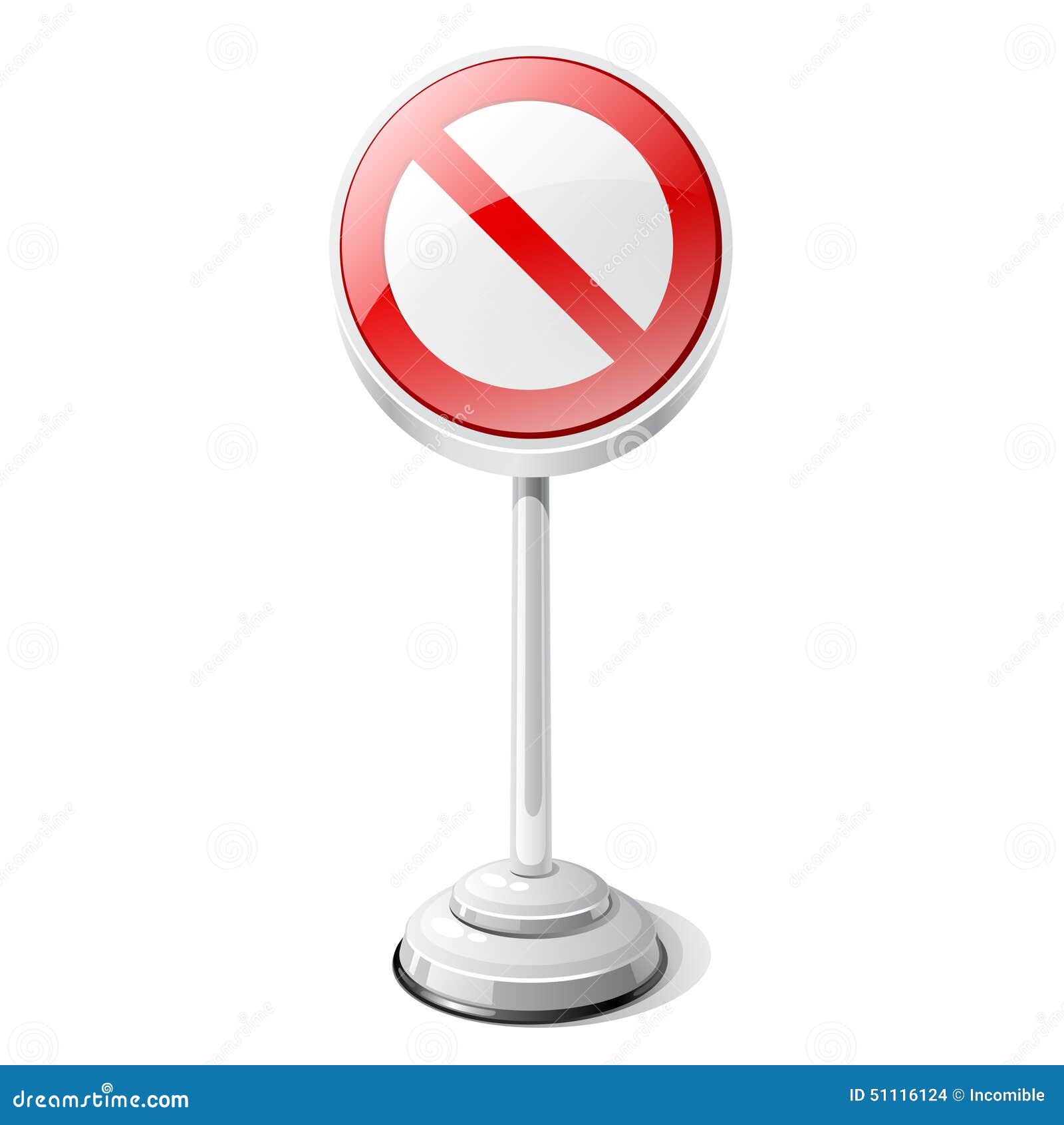 Red Forbidden Road Traffic Sign Isolated on White Stock Vector