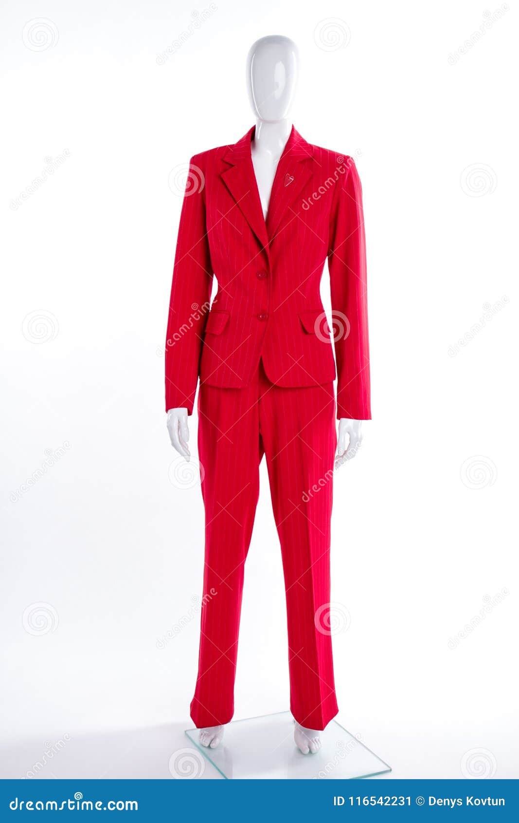 Red Formal Suit on Female Mannequin. Stock Image - Image of clothes ...