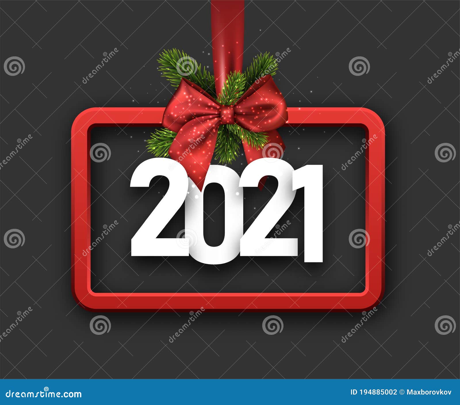 red frame hanging like christmas tree toy
