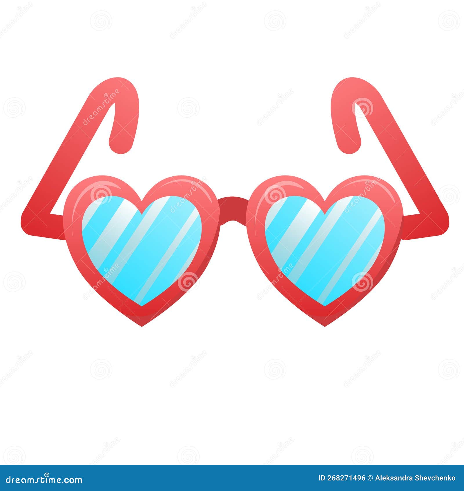 Red Frame Heart Glasses for Valentine S Day Stock Vector Illustration