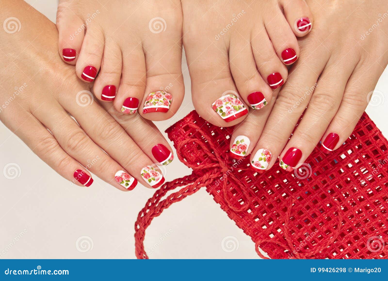 red french manicure.
