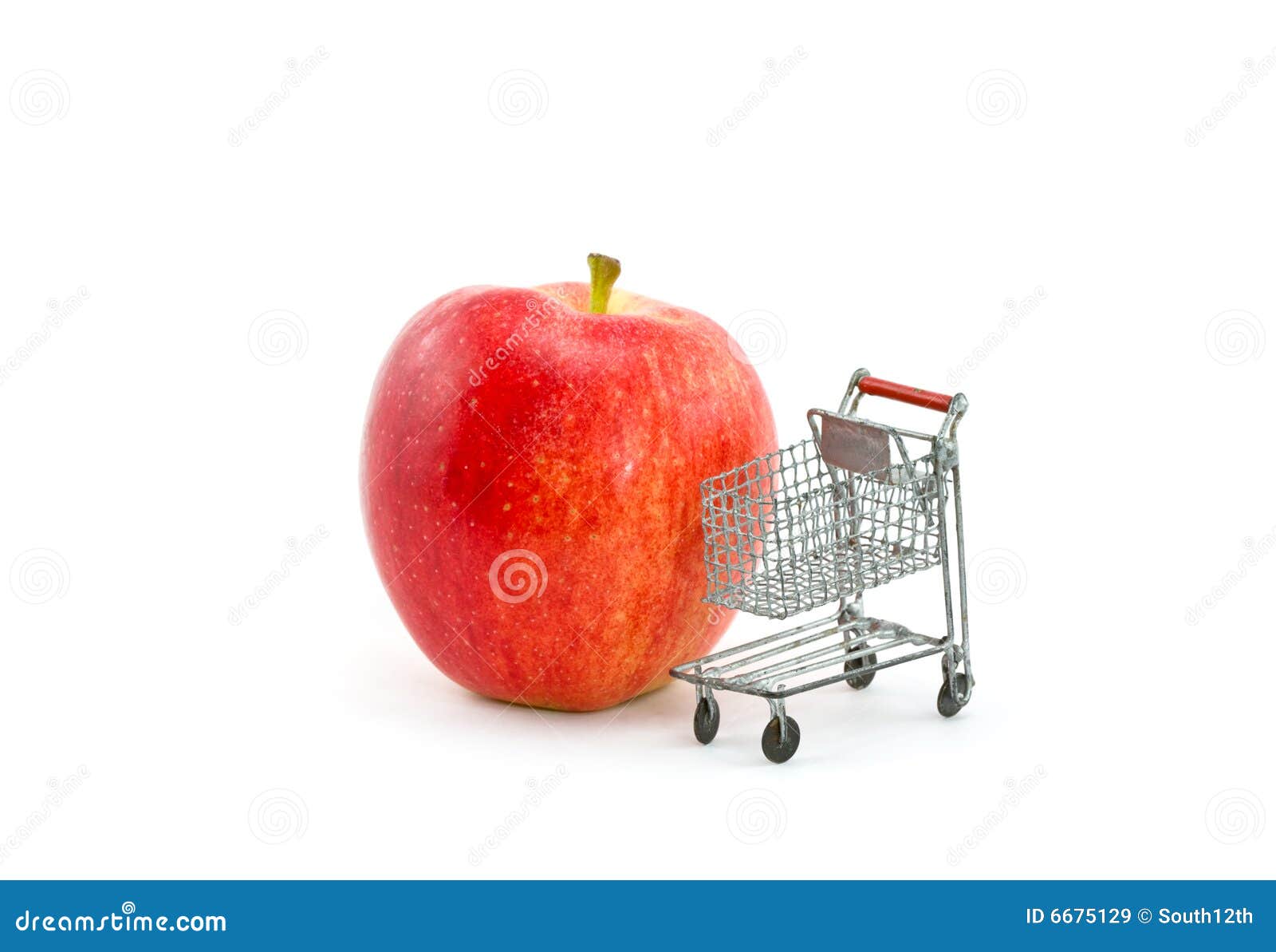 Red Gala Apple with Mini Shopping Cart Stock Image Image of apple