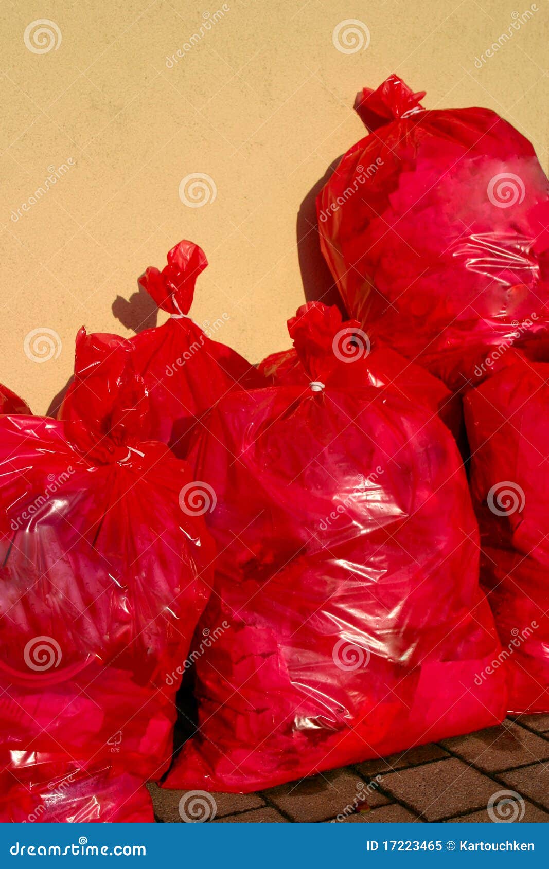 Red Garbage Bags stock image. Image of container, environment 17223465