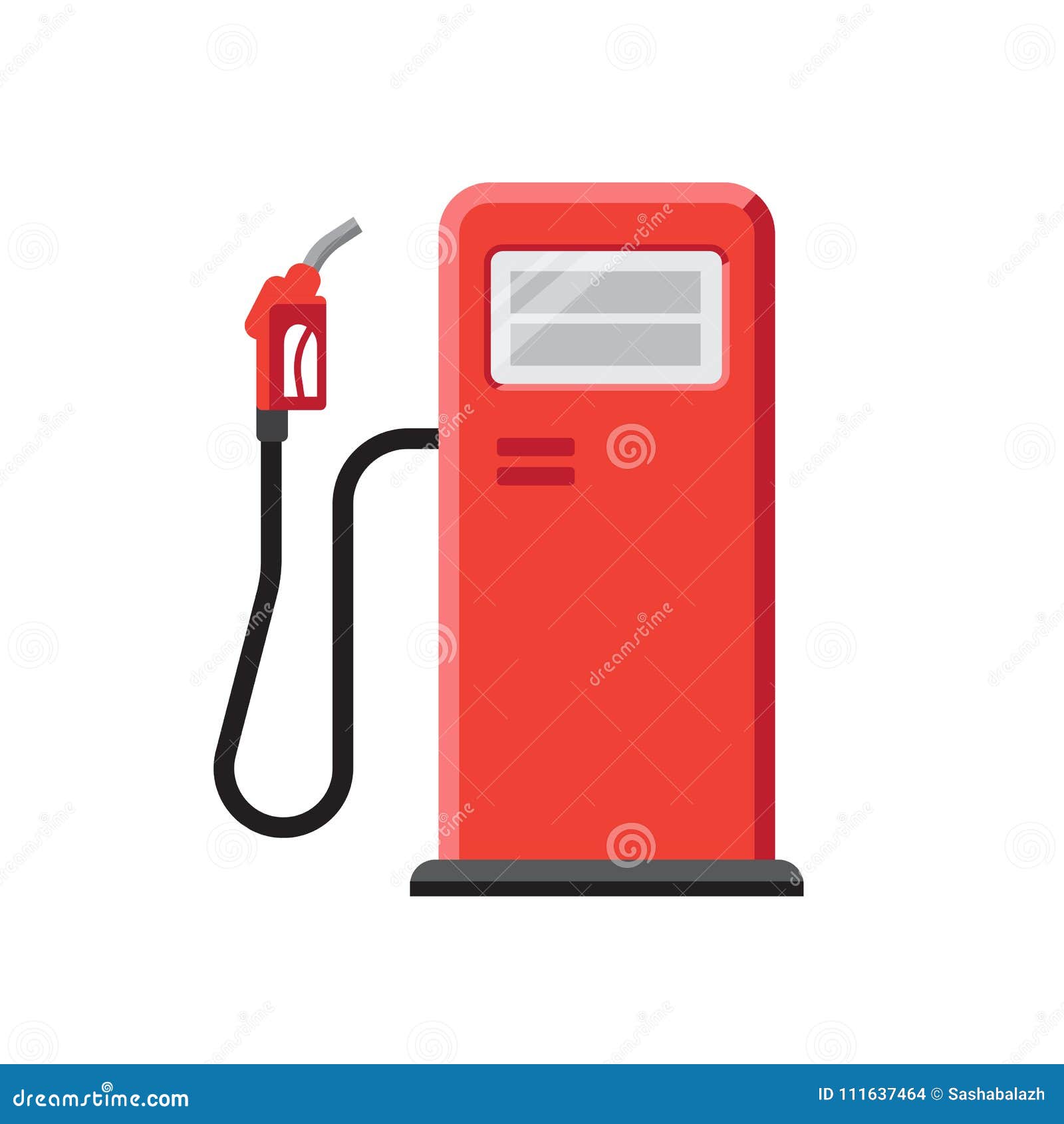red gas station with petrol pump  